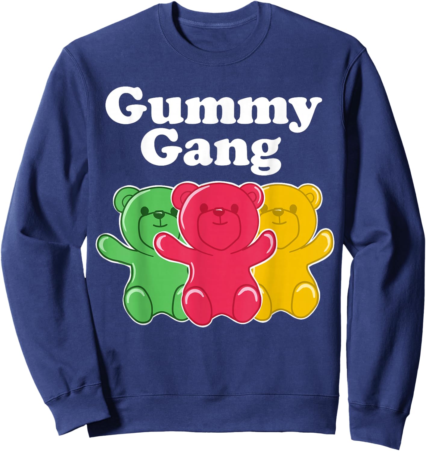 Miftees Kids Black Cotton 60% Polyester 40% Funny Gummy Bear Sweatshirt - Sweatshirt | Navy