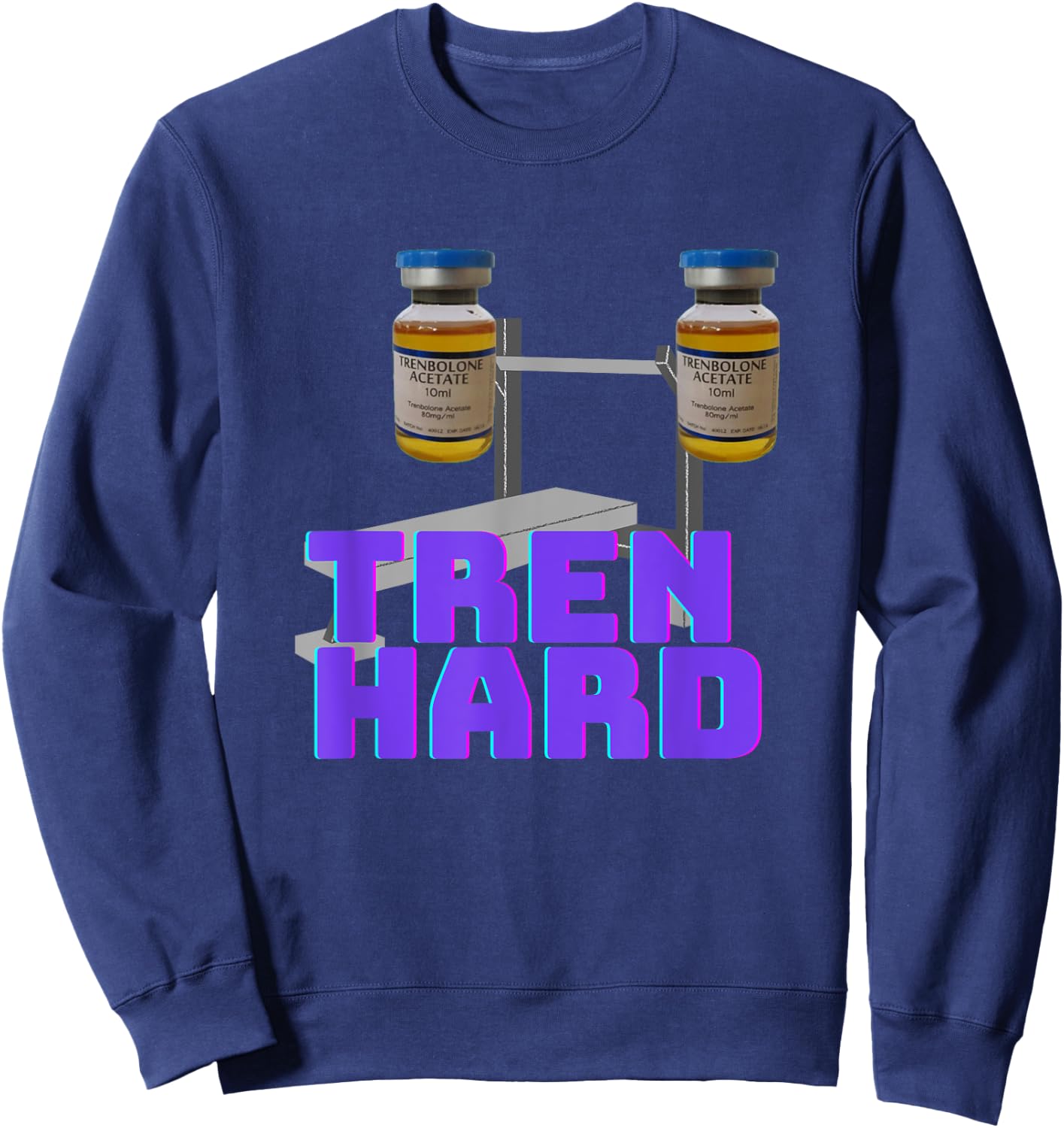 Tren Hard | Fitness | Gym Funny Sweatshirt - Sweatshirt | Navy