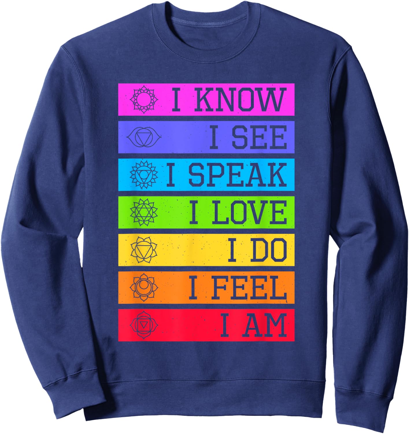 Namaste Yoga Meditation 7 Chakras Spiritual Sweatshirt - Sweatshirt | Navy