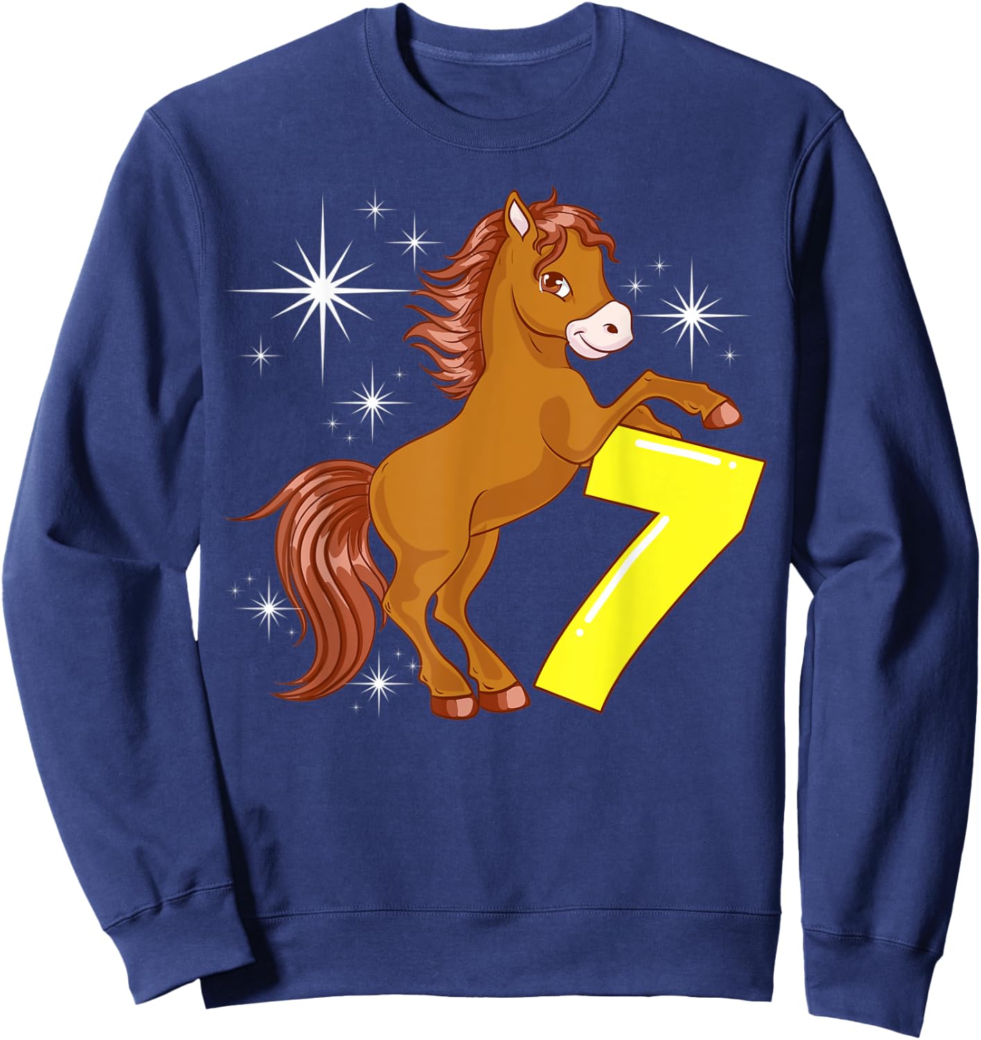 Kids 7th Birthday Girls Horse Riding Pony Rider 7 Years Old Sweatshirt - Sweatshirt | Navy