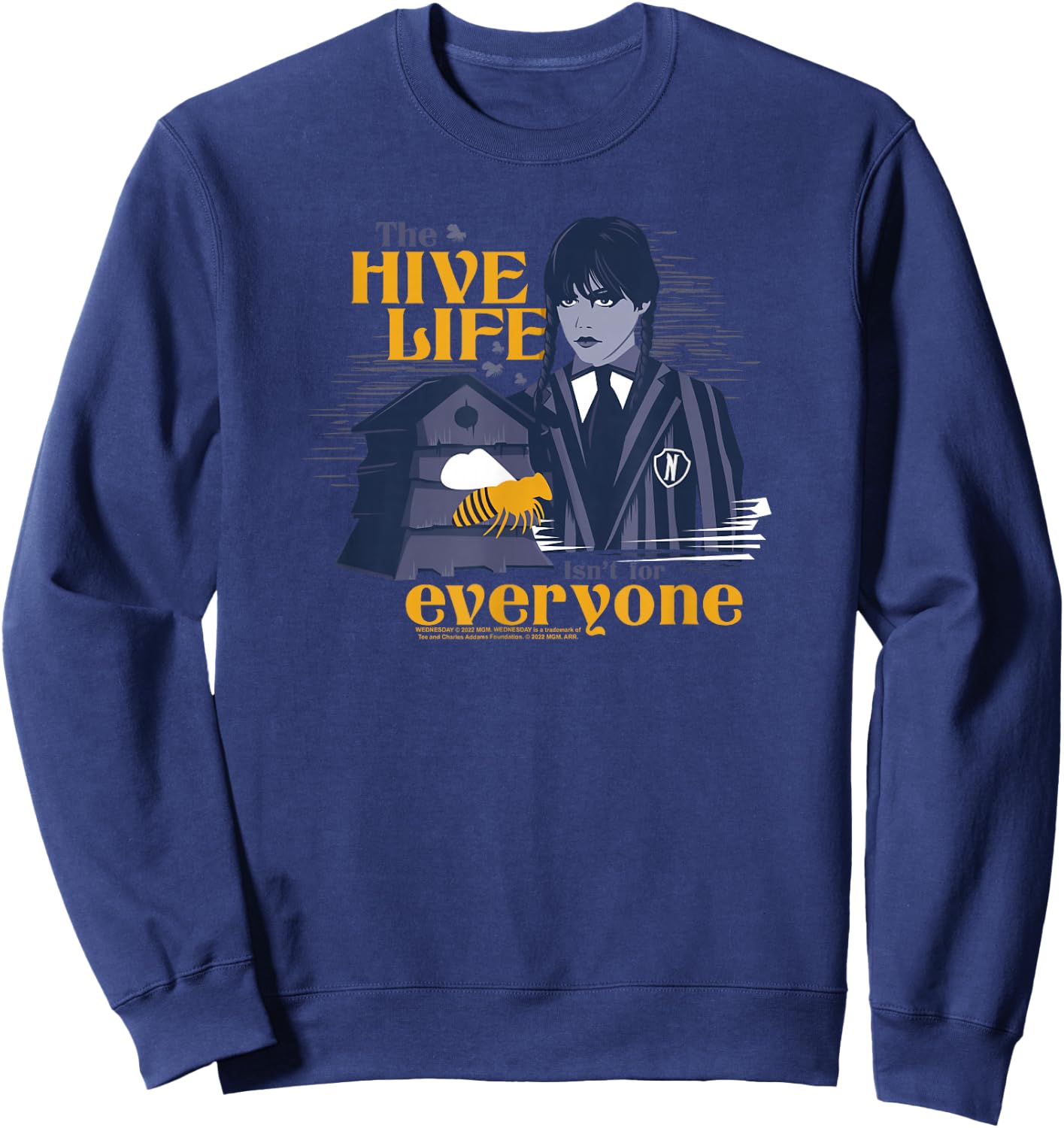 Wednesday The Hive Life Bee Poster Sweatshirt - Sweatshirt | Navy