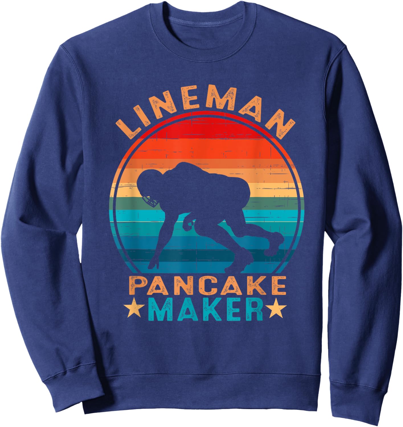 Lineman Pancake Maker - American Football Season Vintage Sweatshirt - Sweatshirt | Navy