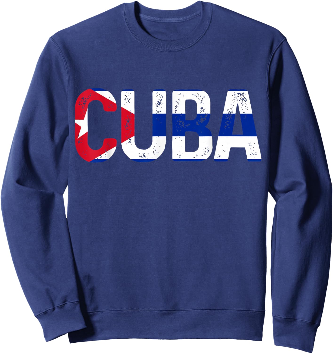 Cuba Cuban Flag Vintage Pride Sweatshirt - Sweatshirt | Navy