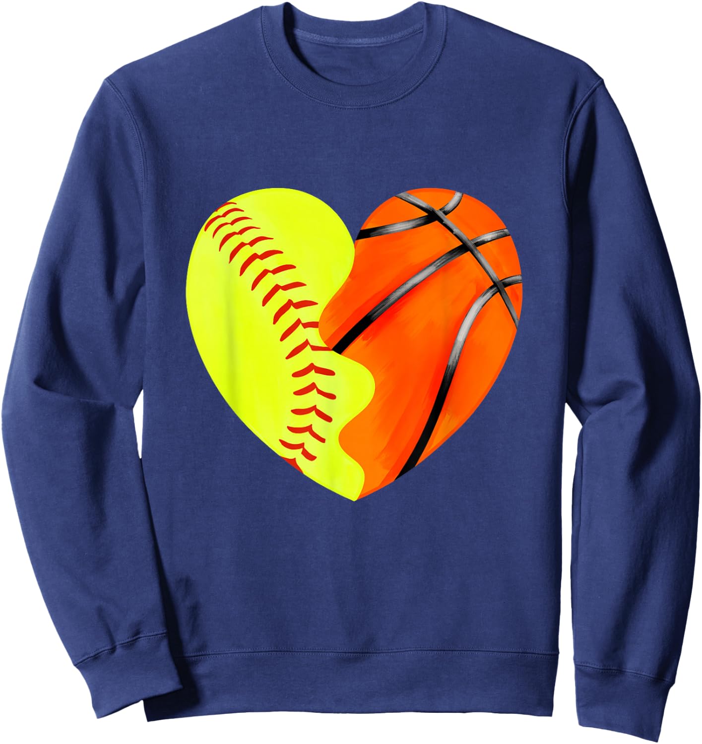 Softball Basketball - Basketball Dad Softball Mom Sweatshirt - Sweatshirt | Navy