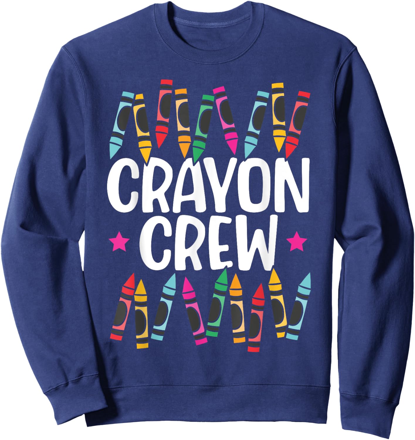Crayon Crew Coloring Artistic Drawing Color Sweatshirt - Sweatshirt | Navy