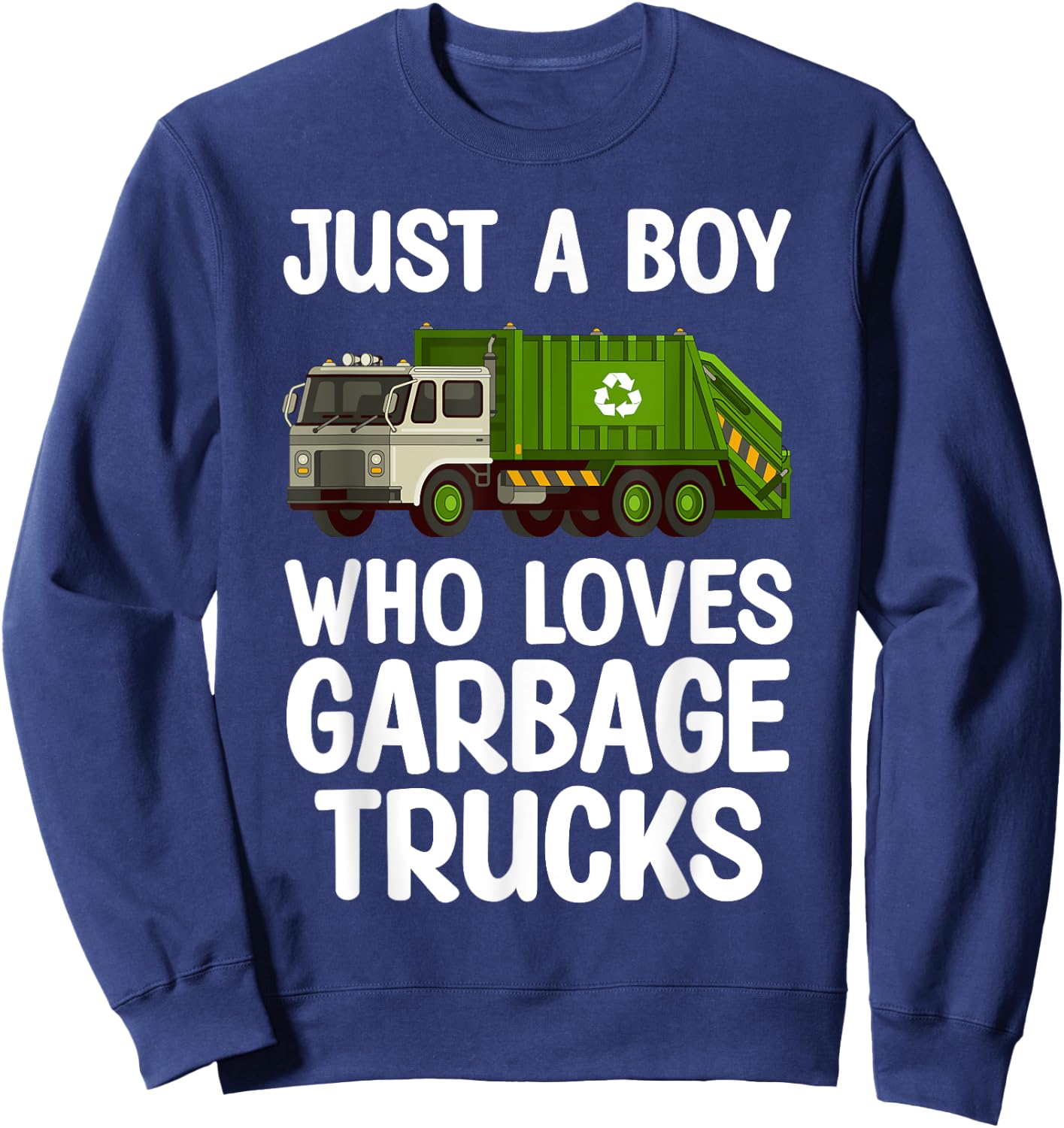 Best Garbage Truck Art For Toddler Boys Trash Garbage Man Sweatshirt - Sweatshirt | Navy
