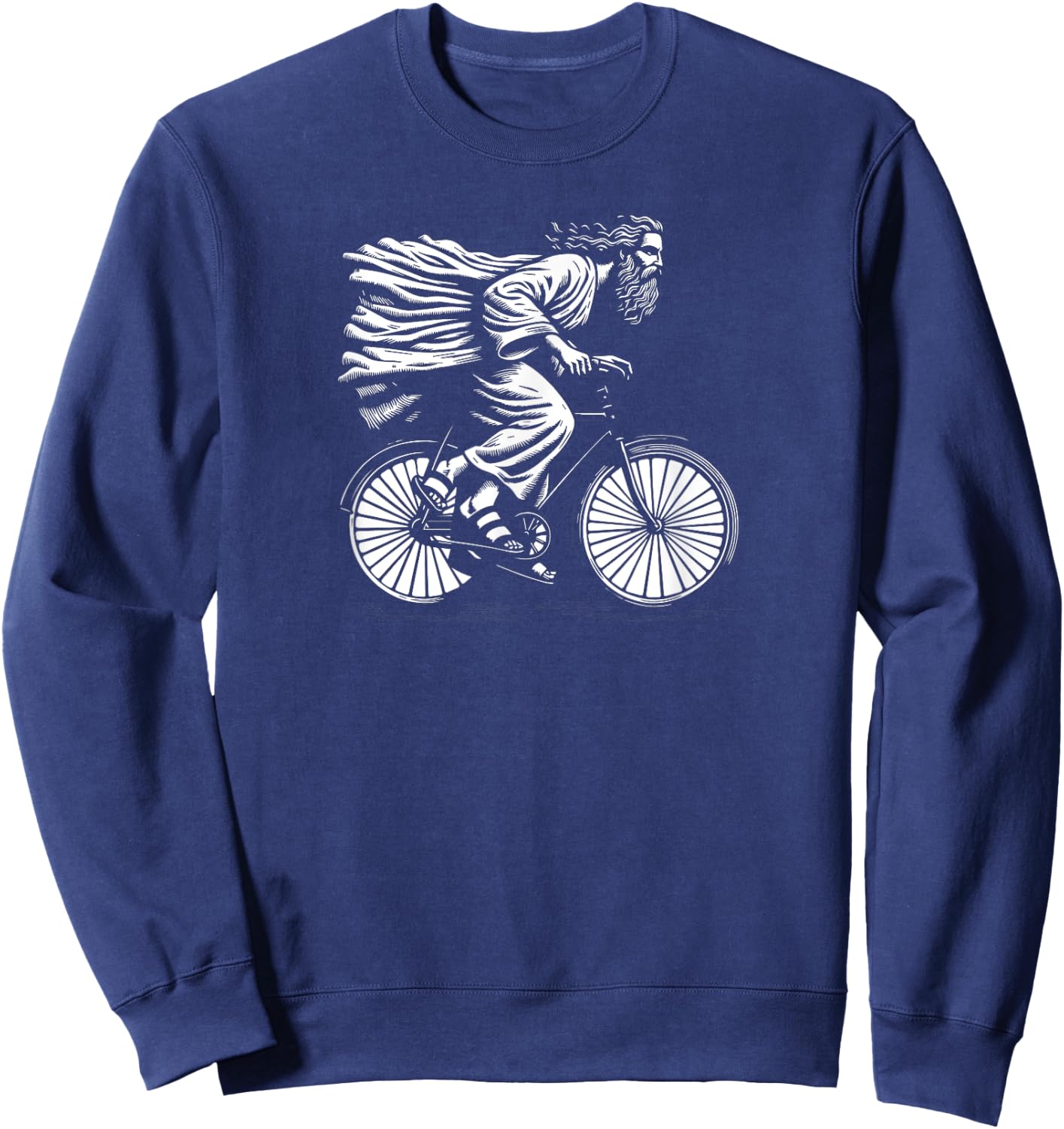 Awesome Jesus Christ Bicycle Vintage Retro Mountain Biker Sweatshirt - Sweatshirt | Navy