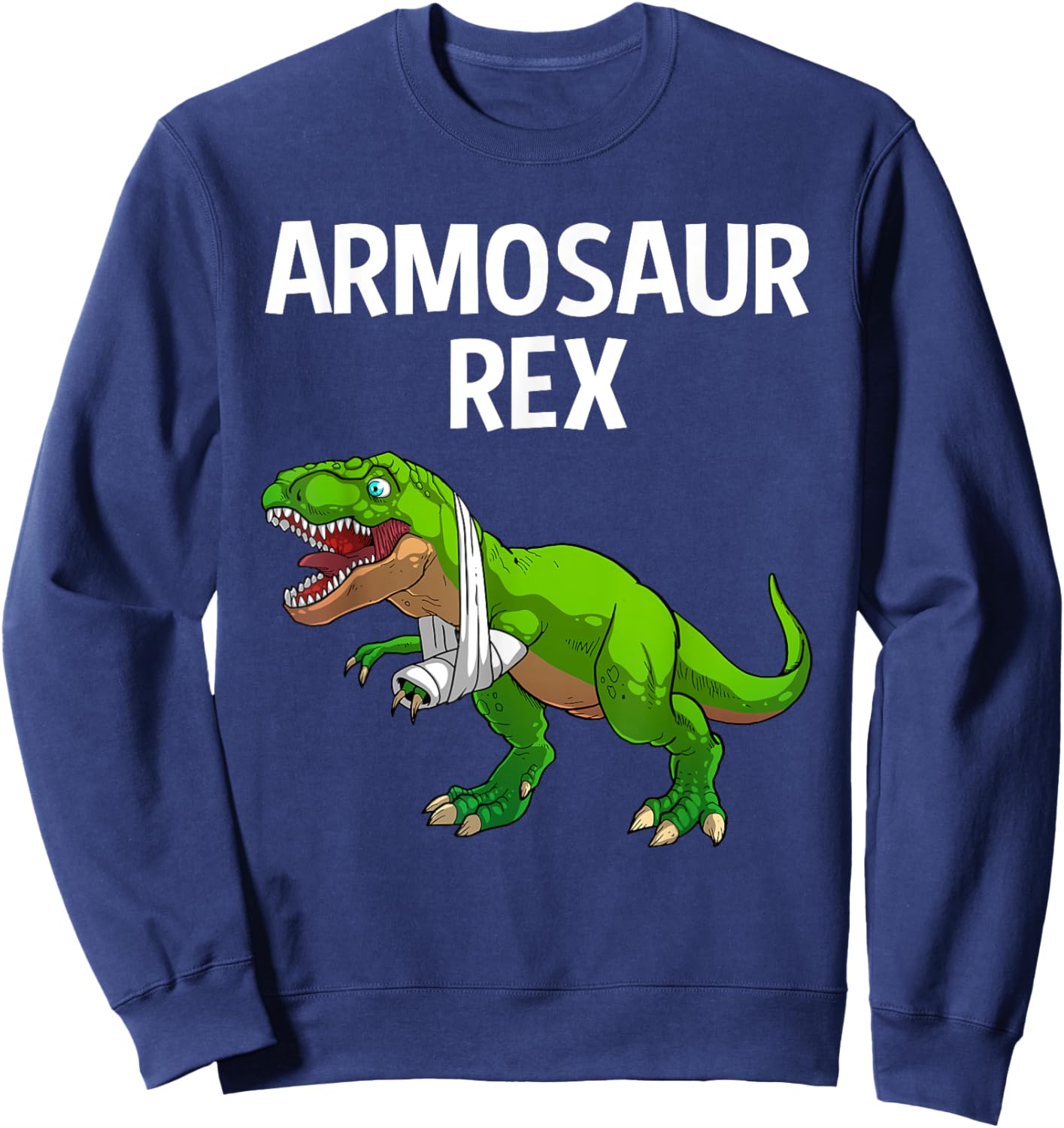 Cool Broken Arm Boy Kids Dinosaur Broke Bone Surgery Sweatshirt - Sweatshirt | Navy