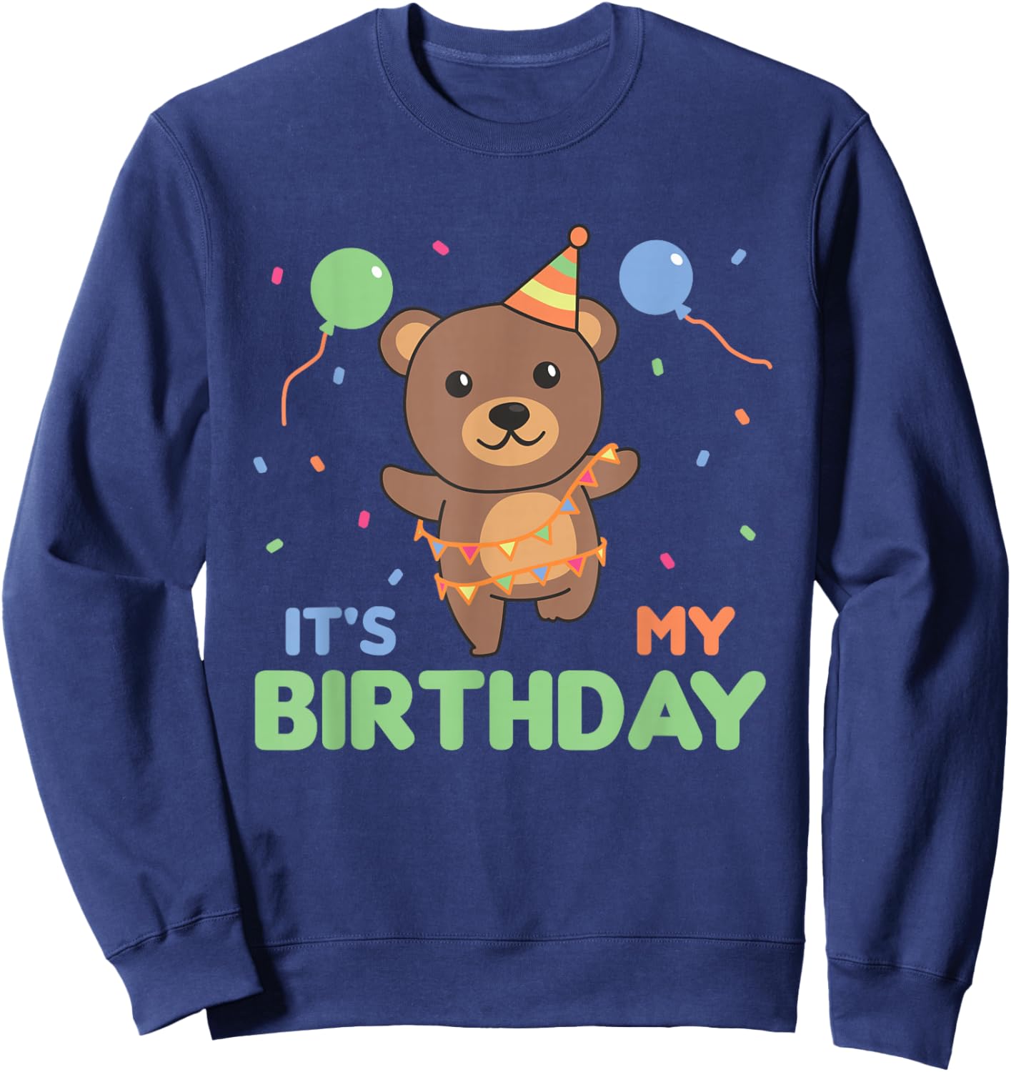 Children's Birthday Bear It's My Birthday Sweatshirt - Sweatshirt | Navy