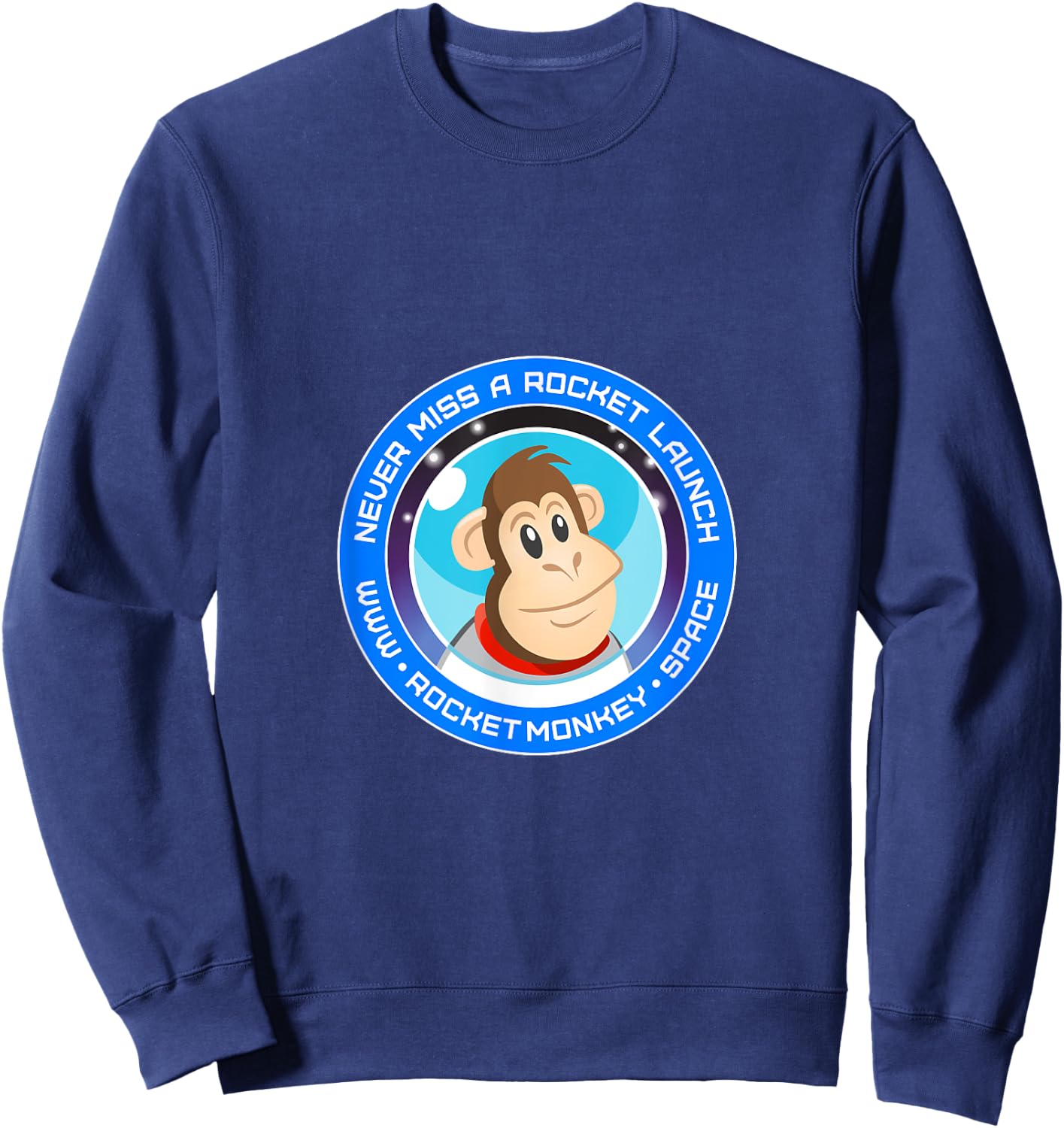 Rocket Monkey Circle Design Front Sweatshirt - Sweatshirt | Navy