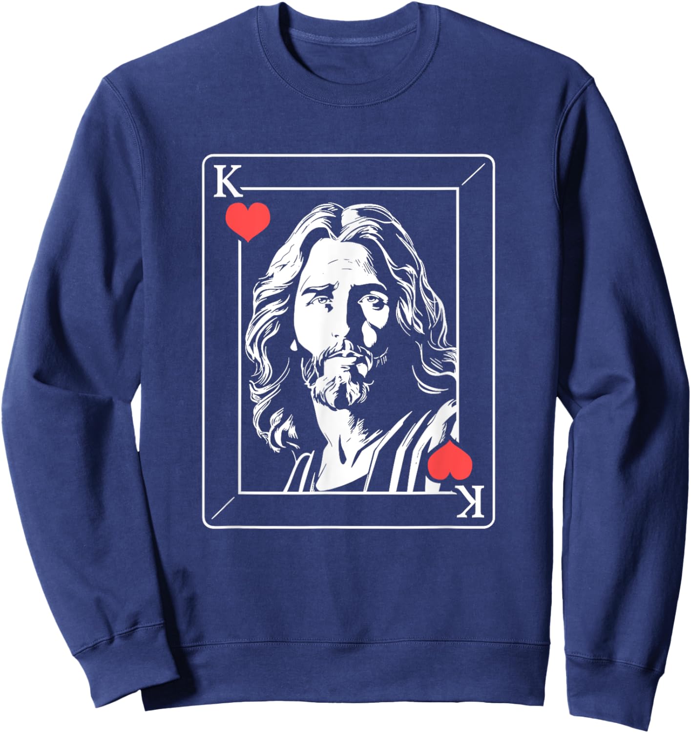 Jesus Christ - Jesus King Of Hearts Sweatshirt - Sweatshirt | Navy