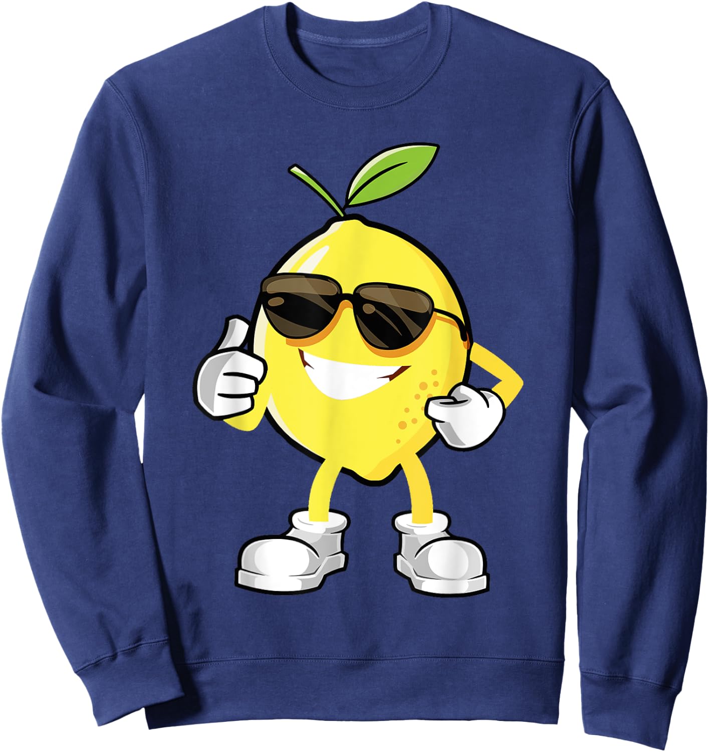 Happy Lemon Halloween Costume Team Fun Lemon Sunglusses Sweatshirt - Sweatshirt | Navy