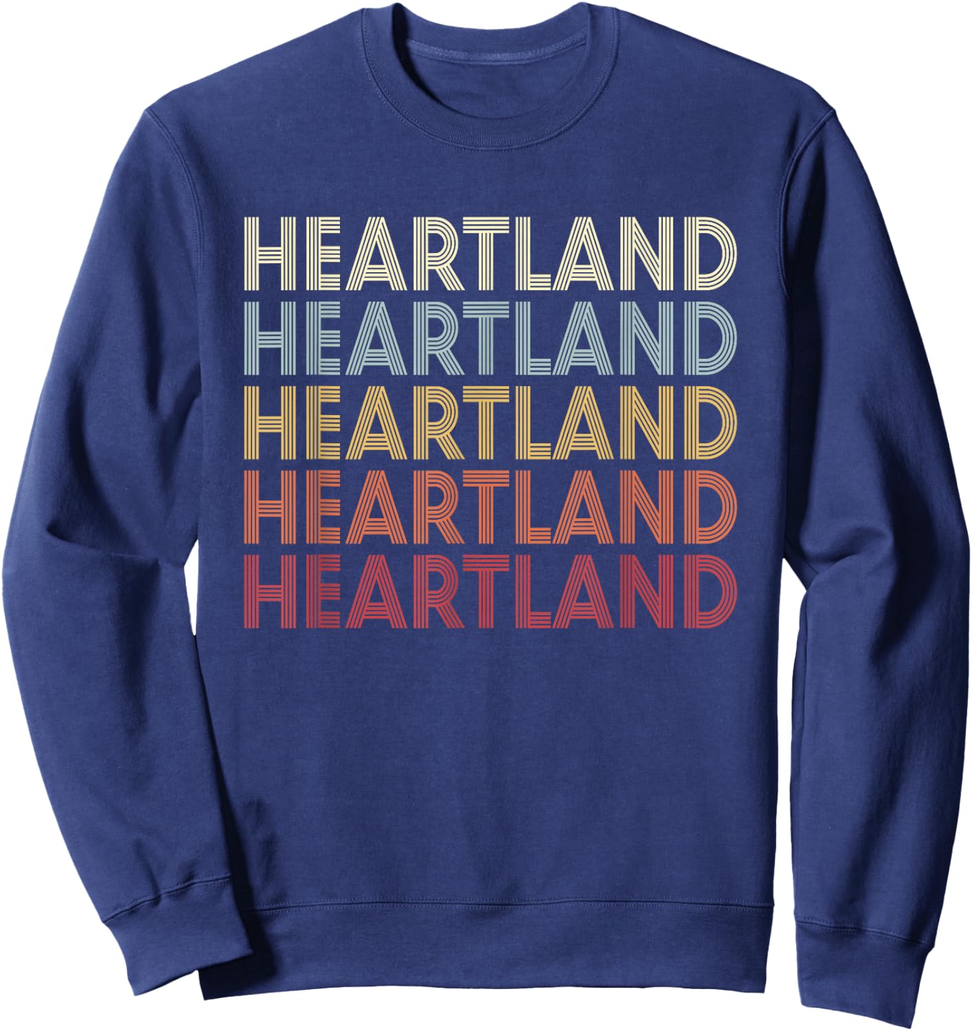 Heartland Texas Heartland TX Vintage Text - Black - Women's Small - Cotton Blend - Short Sleeve - Classic Fit - - Novelty Sweatshirt - Sweatshirt | Navy