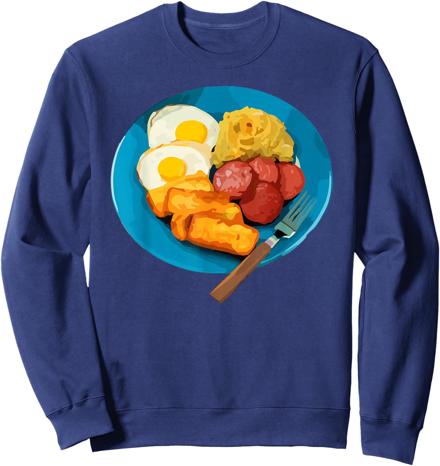 Fun Mangú Salami Queso Frito Dominican Republic Popular Food Sweatshirt - Sweatshirt | Navy