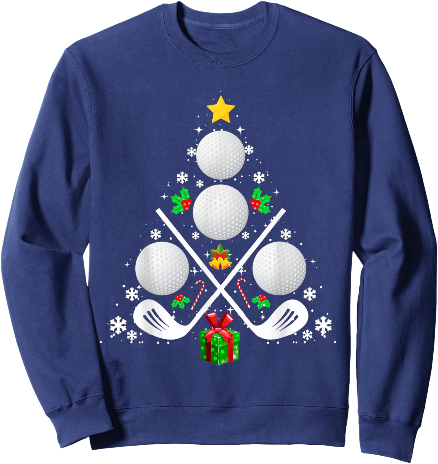 Golf Equipment Christmas Tree Christmas Golf Sweatshirt - Sweatshirt | Navy