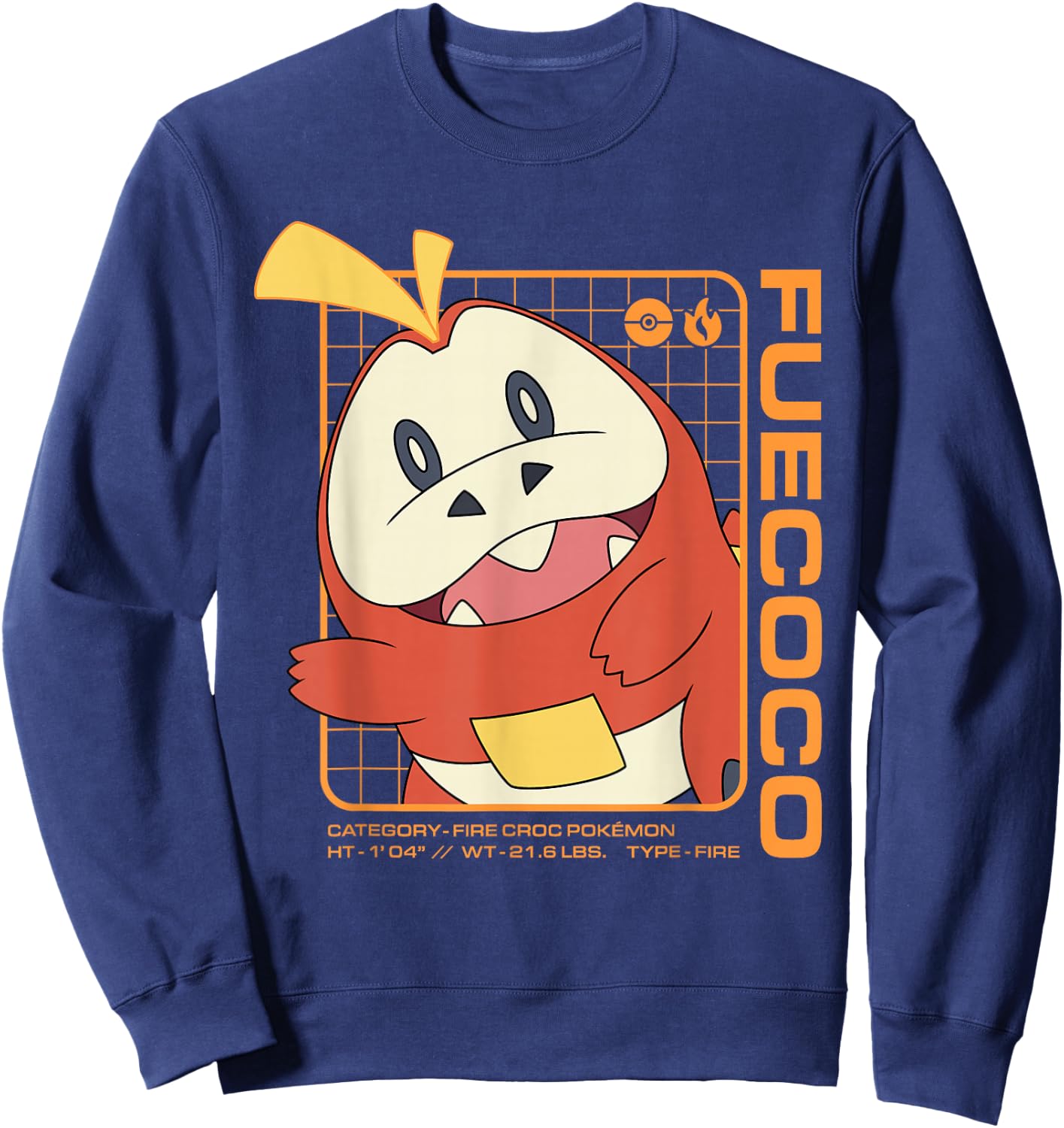 Pokémon - Fuecoco Stats Sweatshirt - Sweatshirt | Navy