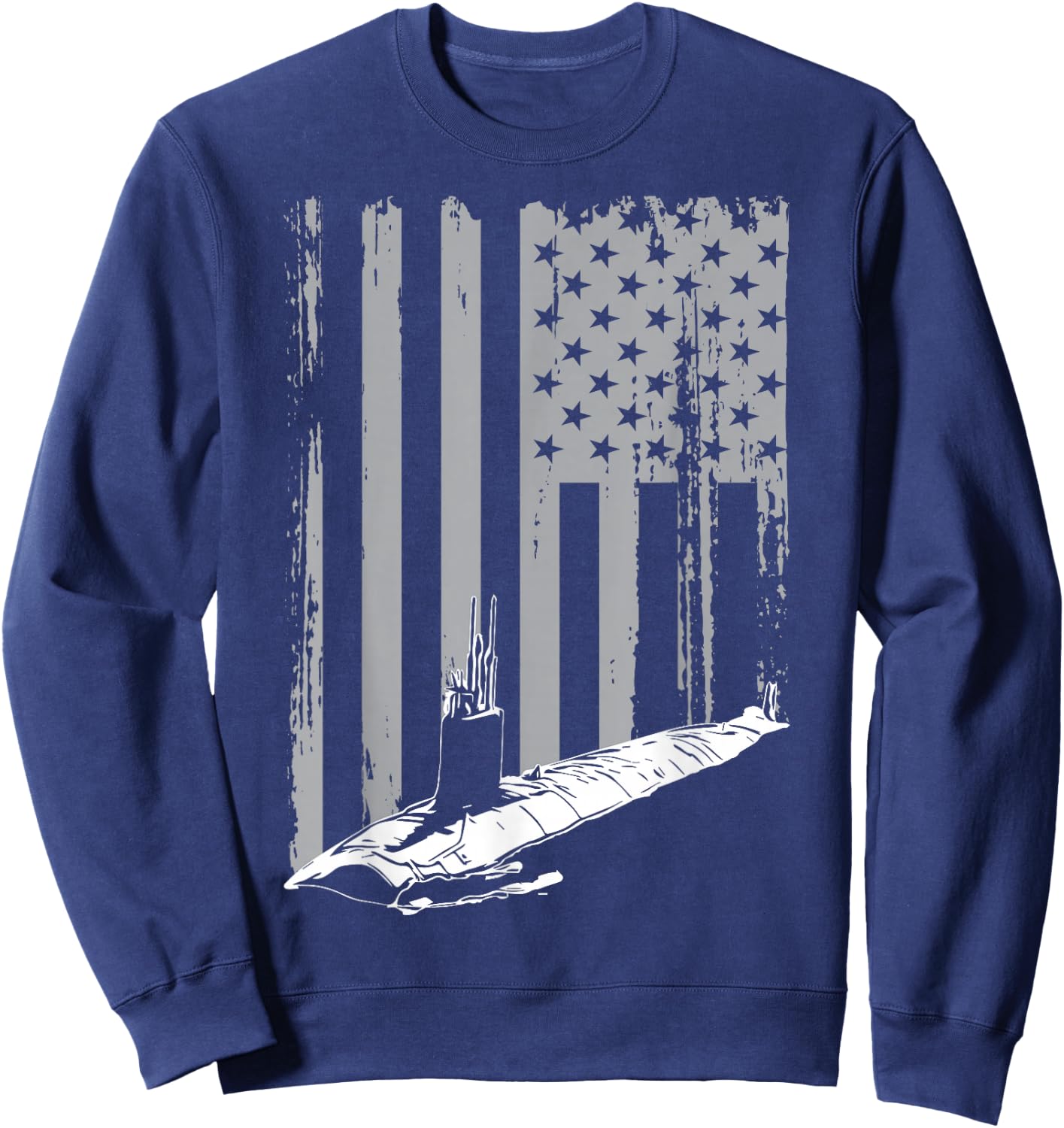 Submariner American Flag Patriotic Submarine Veteran Grandpa Sweatshirt - Sweatshirt | Navy