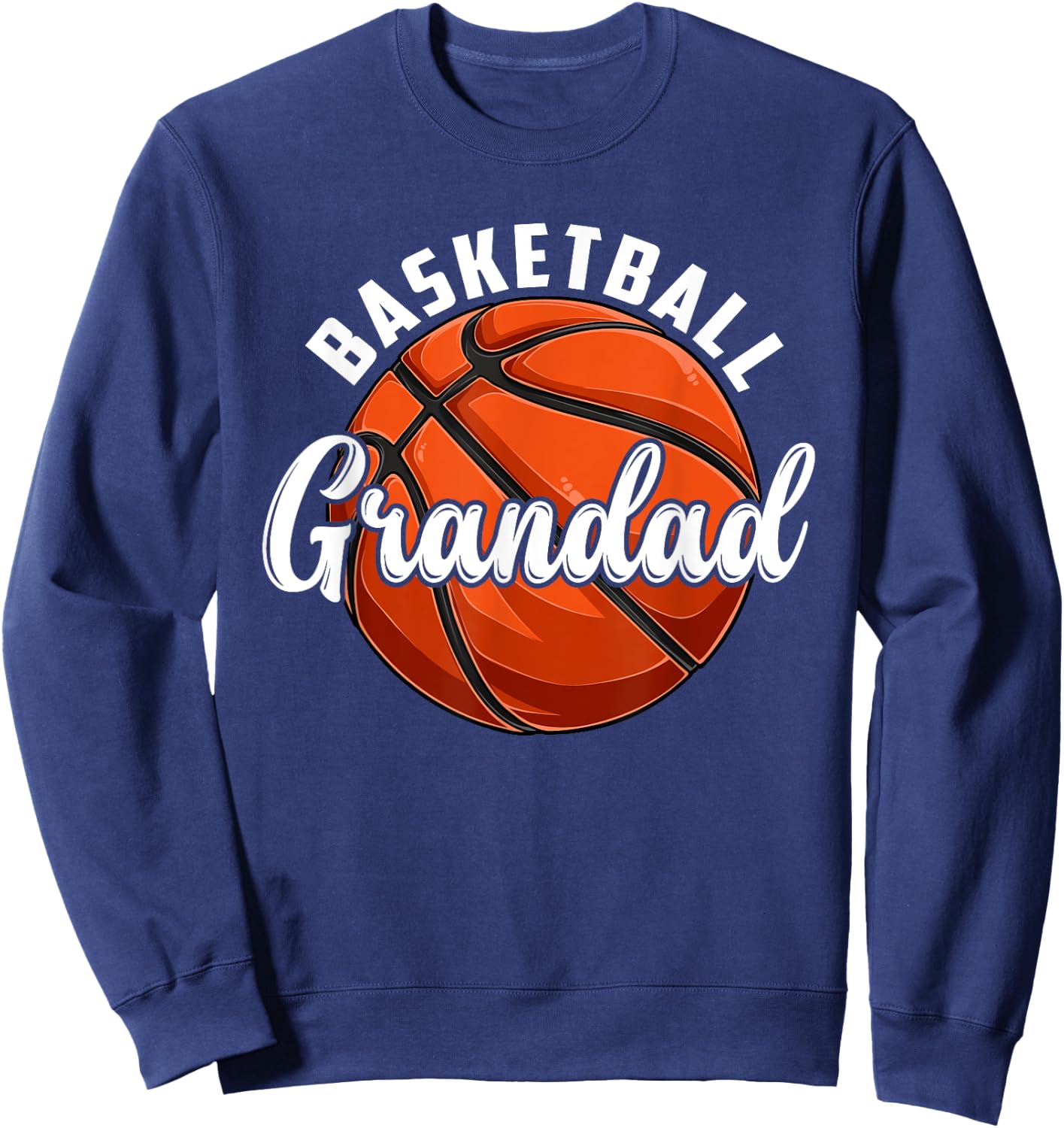 Basketball Grandad Vintage Retro Basketball Fathers Day Sweatshirt - Sweatshirt | Navy