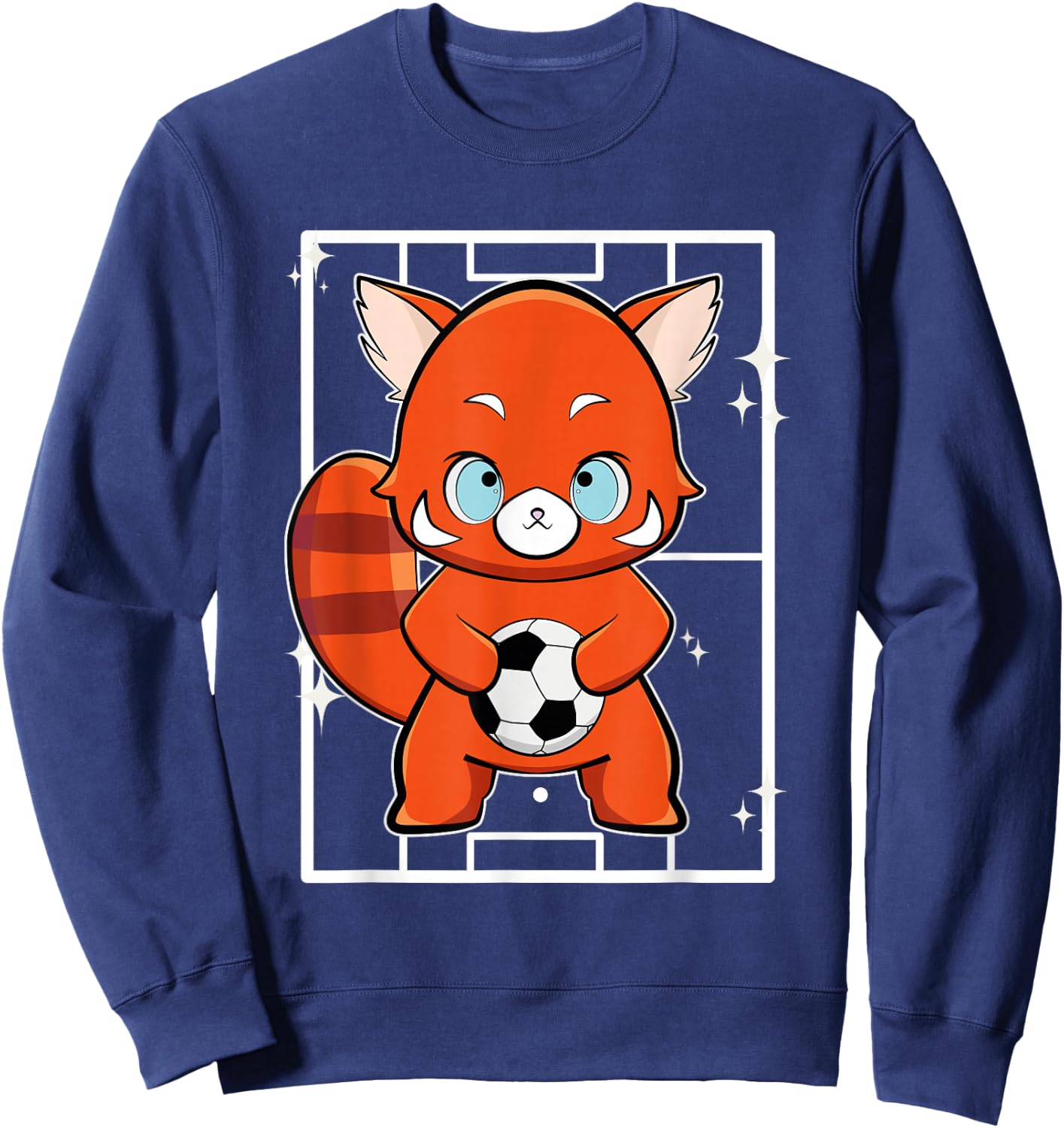 Red Panda with Football Sweatshirt - Sweatshirt | Navy