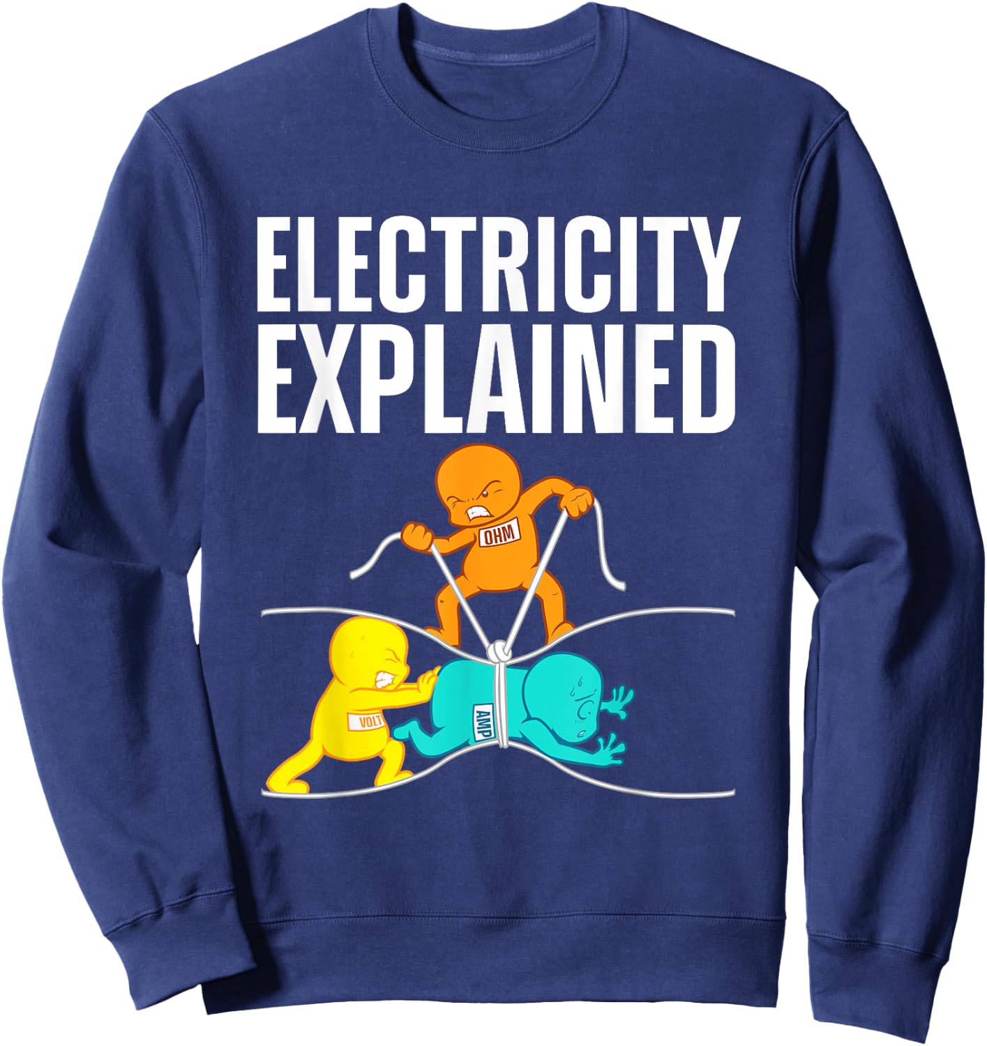 Funny Electrician Women Electricity Engineer Nerd Sweatshirt - Sweatshirt | Navy