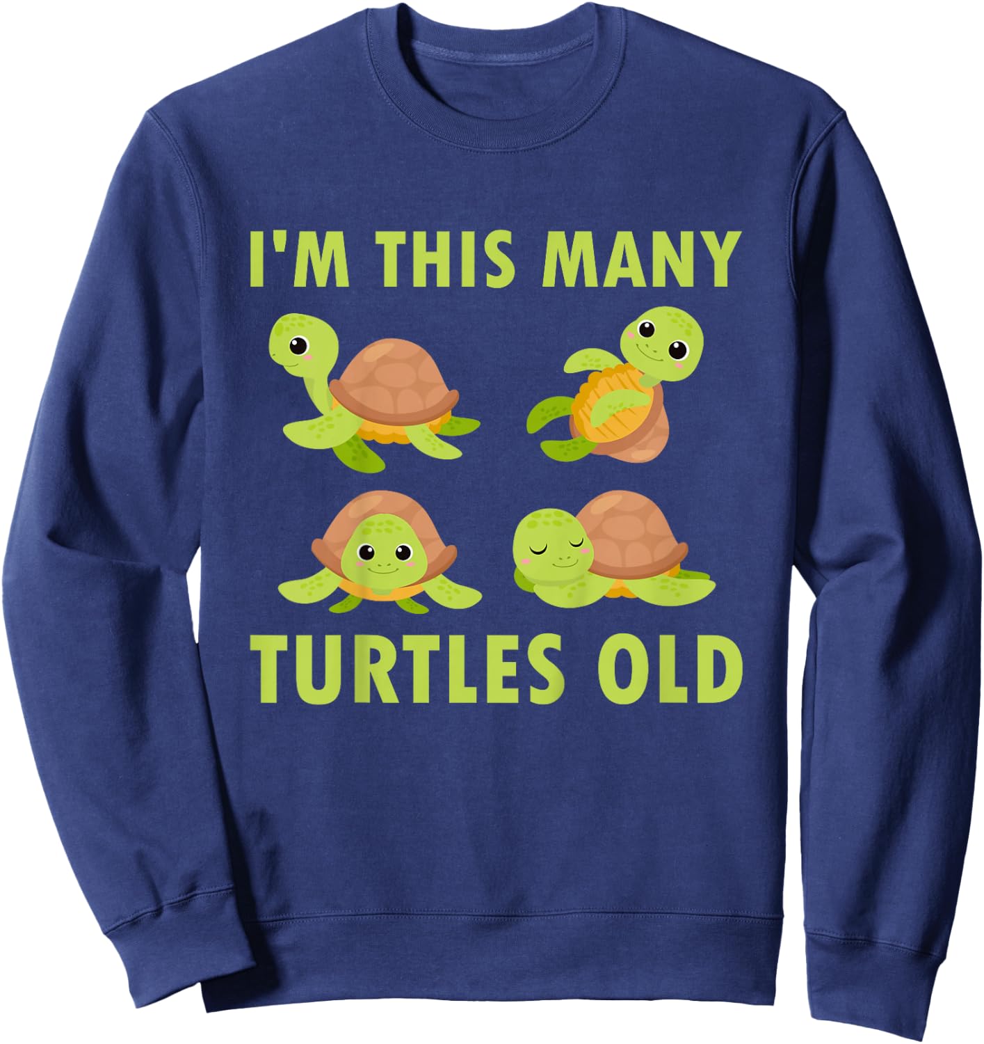 Kids 4 Year Old Boy Sea Turtles Old 4th Birthday Kids Sweatshirt - Sweatshirt | Navy