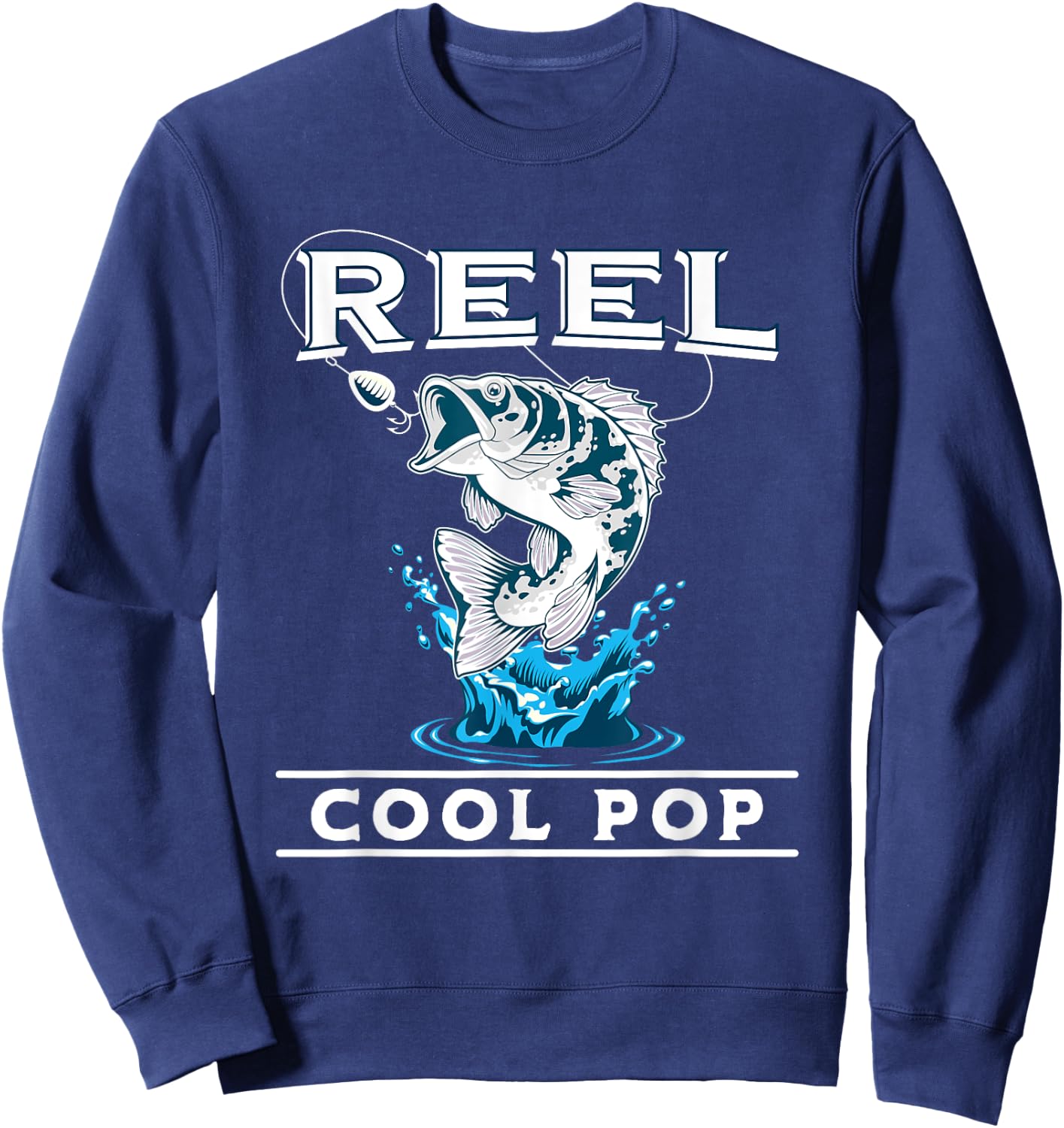 Fishing Reel Cool Pop Father’s day For Fisherman Dad Sweatshirt - Sweatshirt | Navy