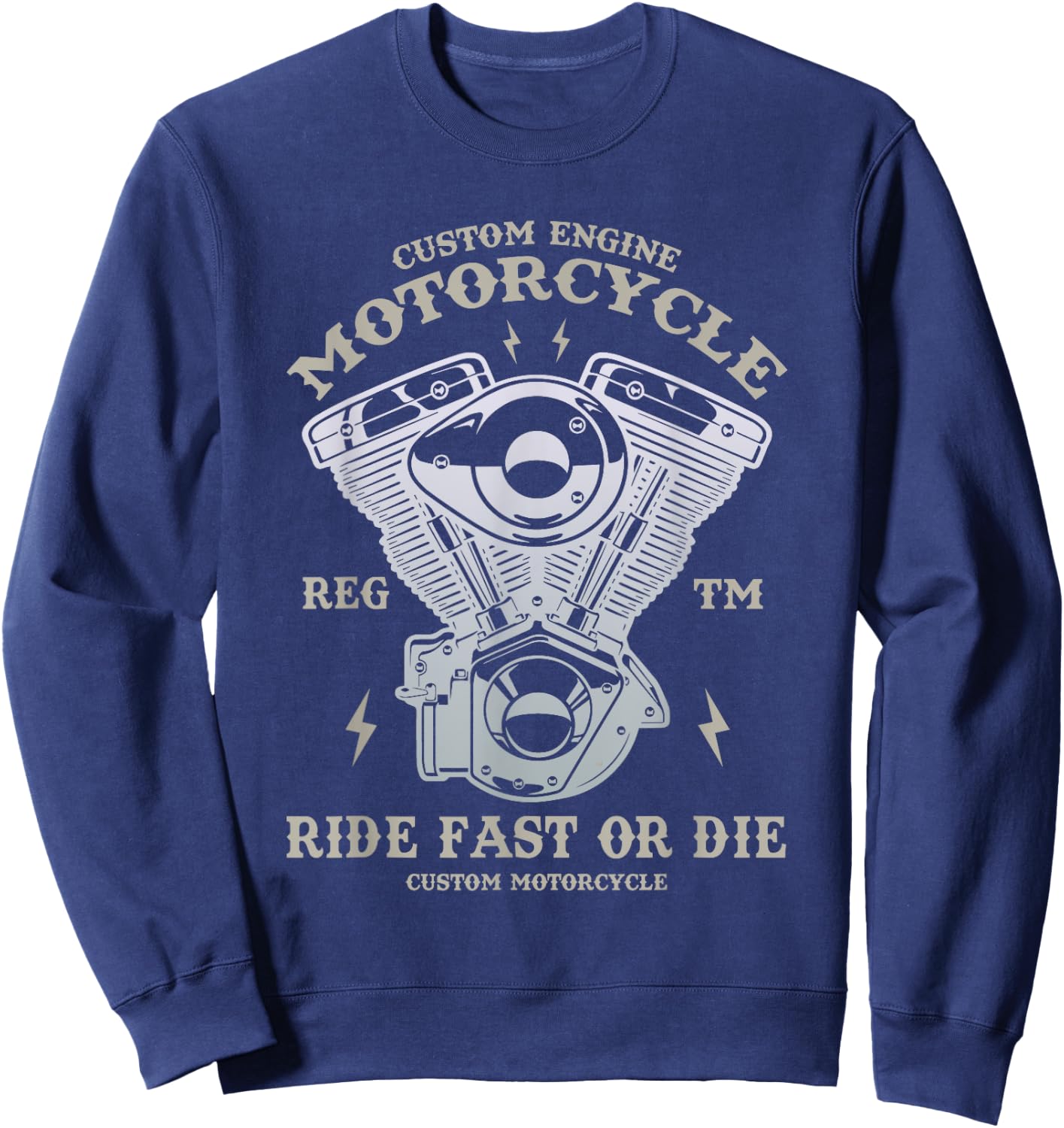 Motorcycle | Funny Motorcycle Sweatshirt - Sweatshirt | Navy