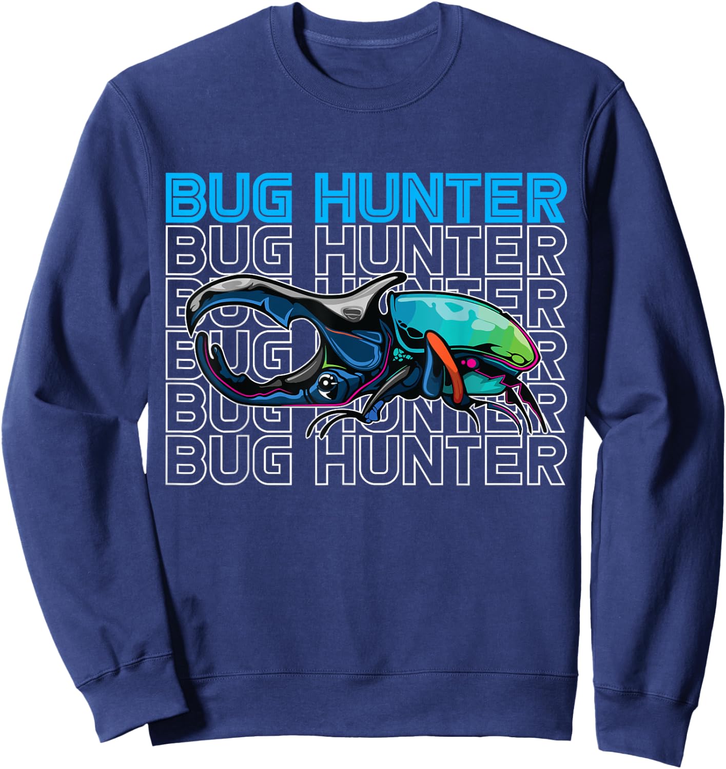 Bug Catcher and Bug Hunter Apparel for Kids Kids Bug Hunter Entomologist Insects Sweatshirt - Sweatshirt | Navy
