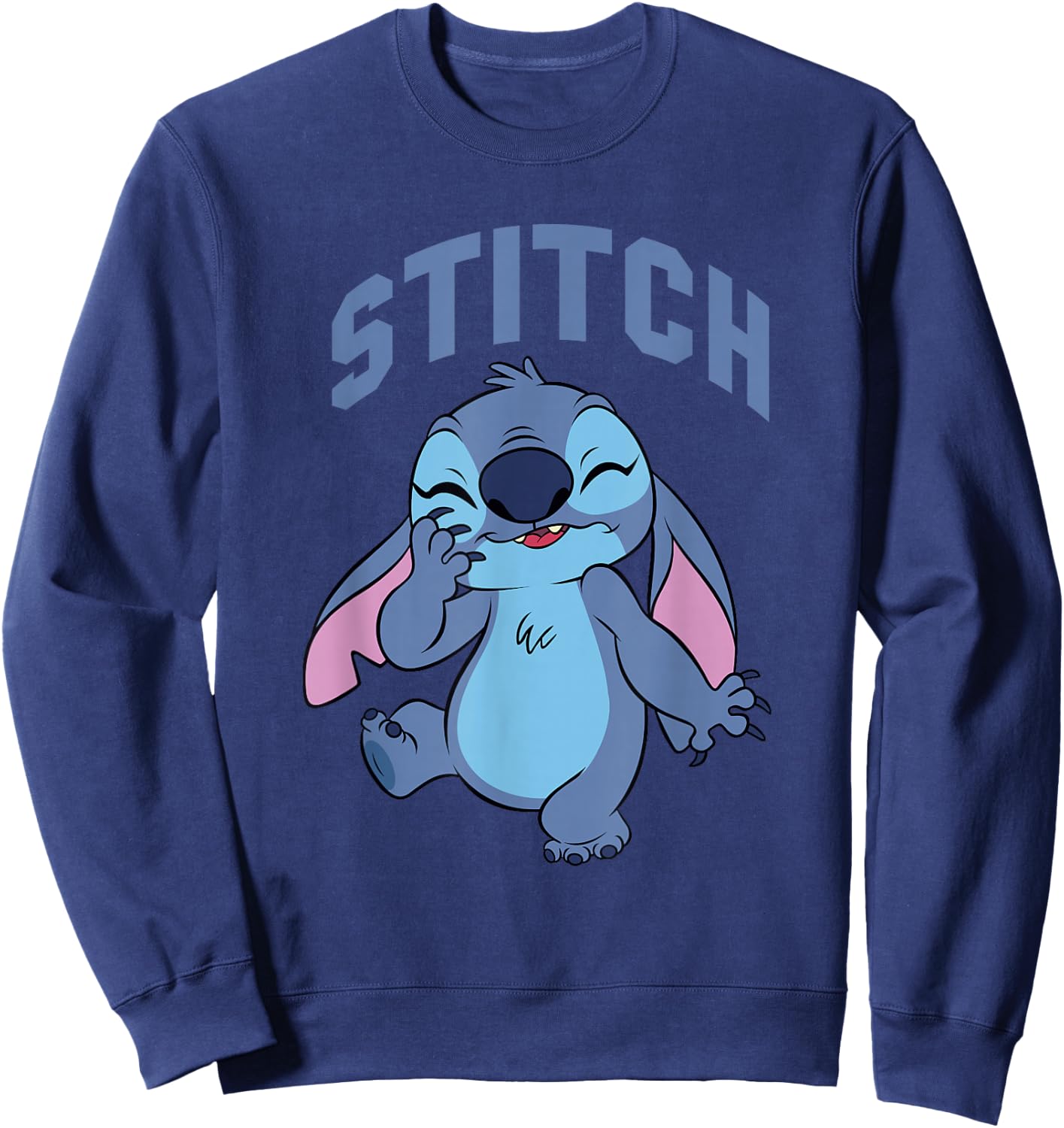 Disney Lilo & Stitch Cute Laughing Stitch Portrait Sweatshirt - Sweatshirt | Navy