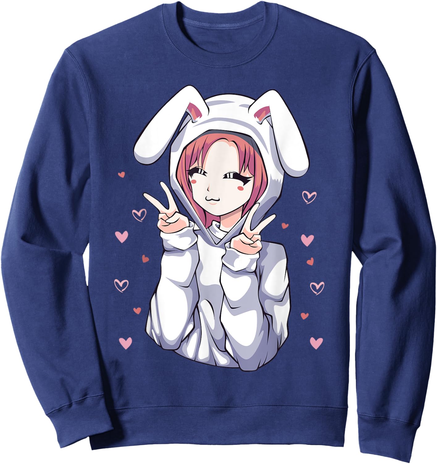 Anime Bunny Manga Girl Otaku for Teens Sweatshirt - Sweatshirt | Navy