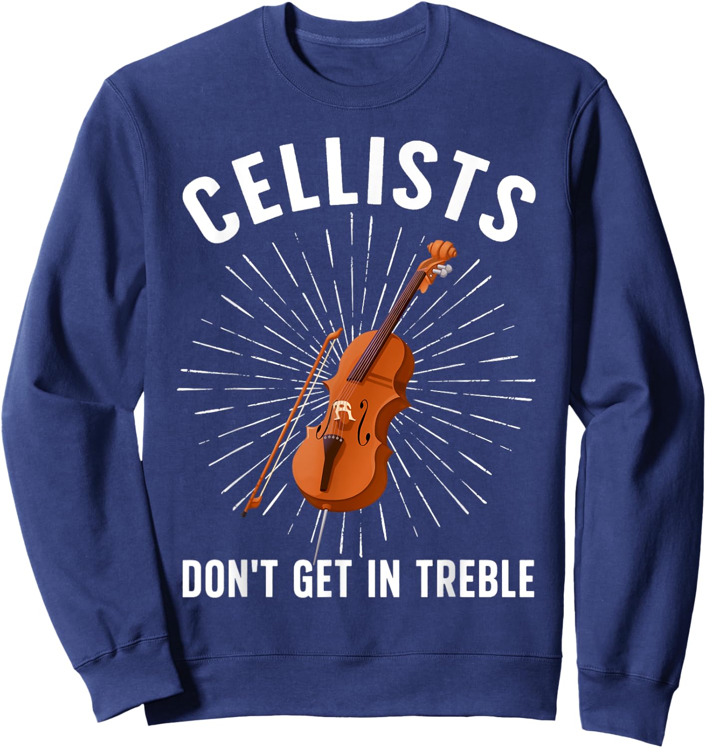Best Cello Player Art Women Kids Cello Lover Cellist Sweatshirt - Sweatshirt | Navy