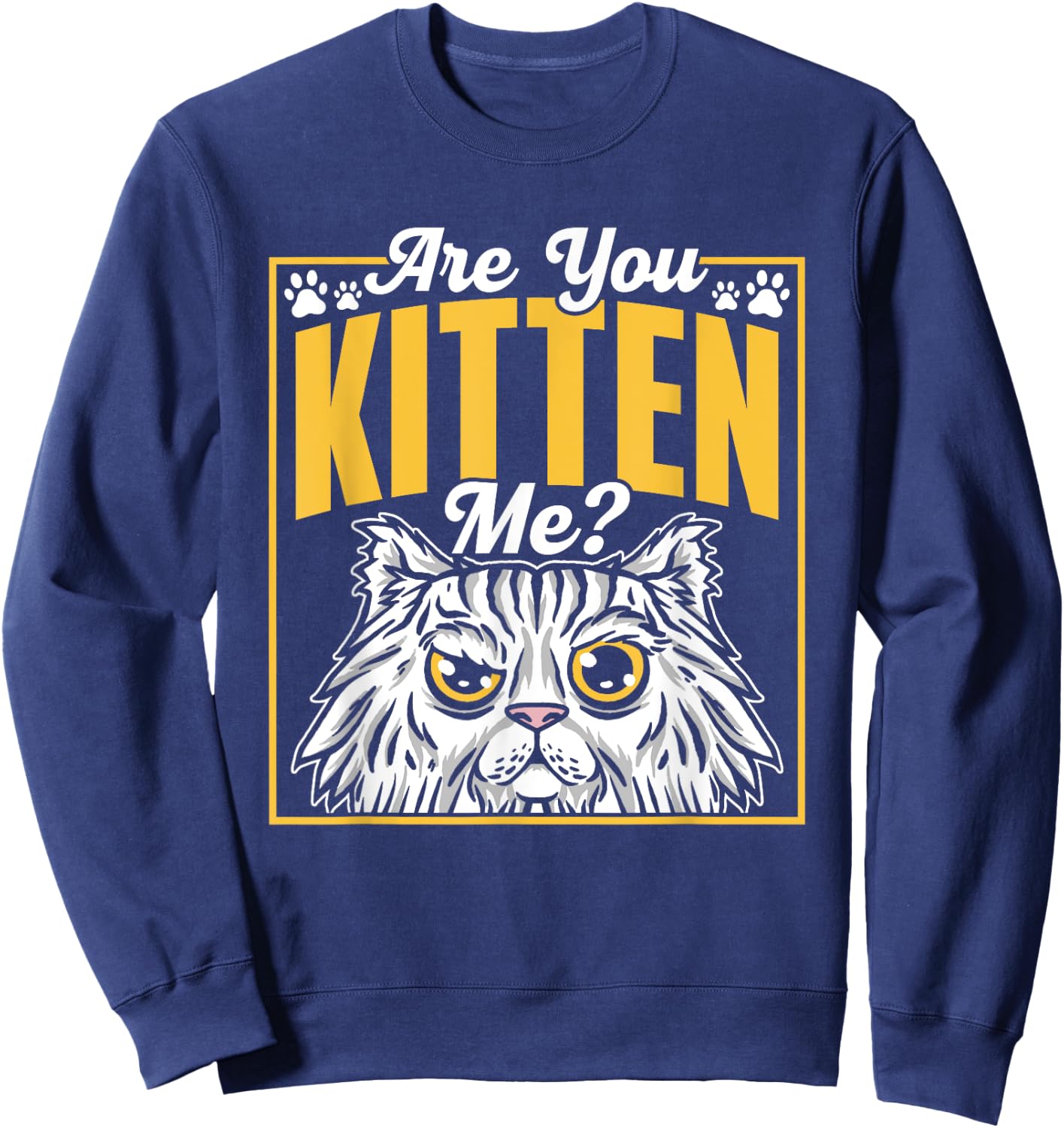 Are You Kitten Me Cats Kitties Cat Meow Men Women Kids Sweatshirt - Sweatshirt | Navy