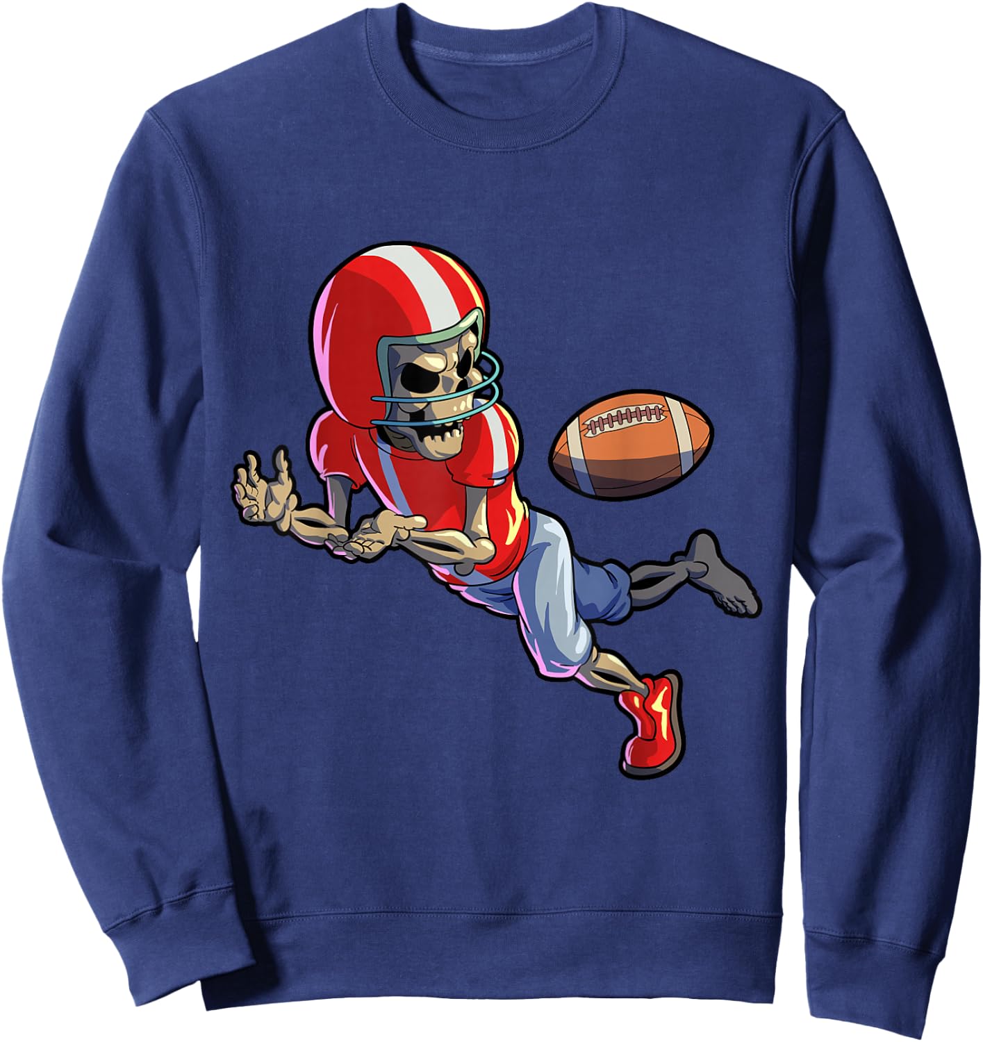 Football Halloween Shirt Boys Men Skeleton Halloween Sweatshirt - Sweatshirt | Navy
