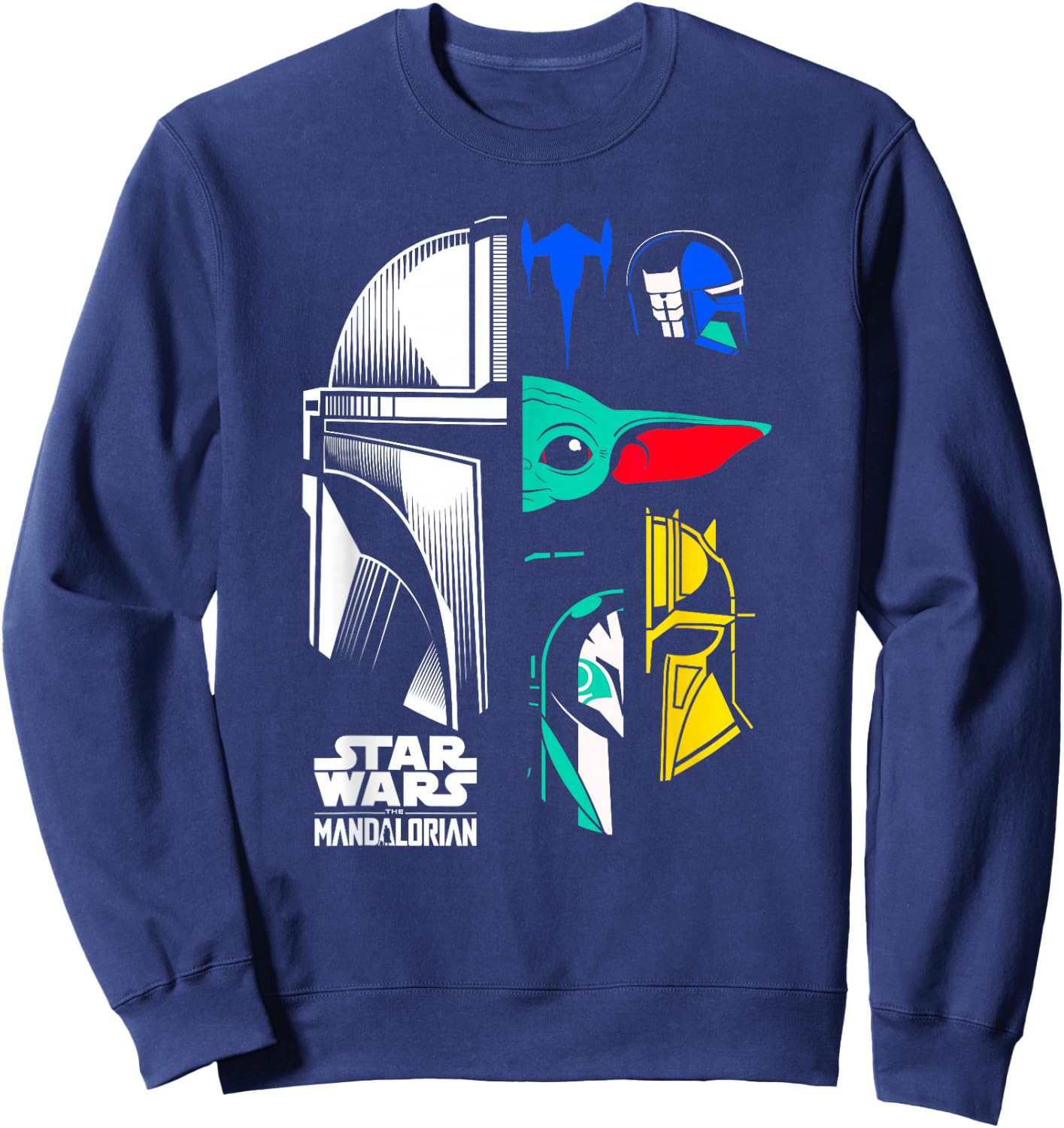 Star Wars: The Mandalorian Color Block Helmet Pop Icons Sweatshirt - Sweatshirt | Navy