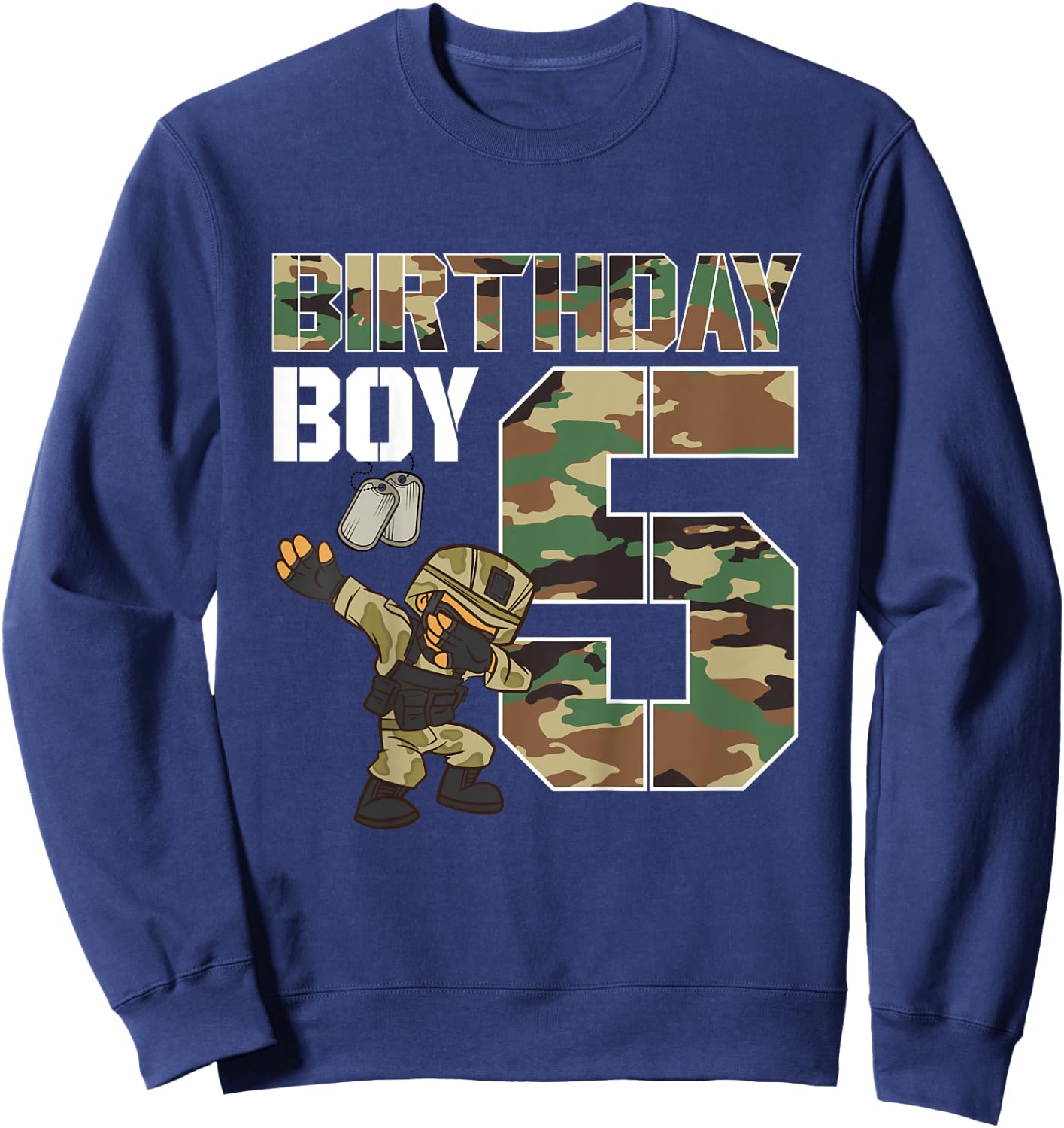 Kids 5 Year Old Boy Military Army 5th Birthday Boy Matching Sweatshirt - Sweatshirt | Navy