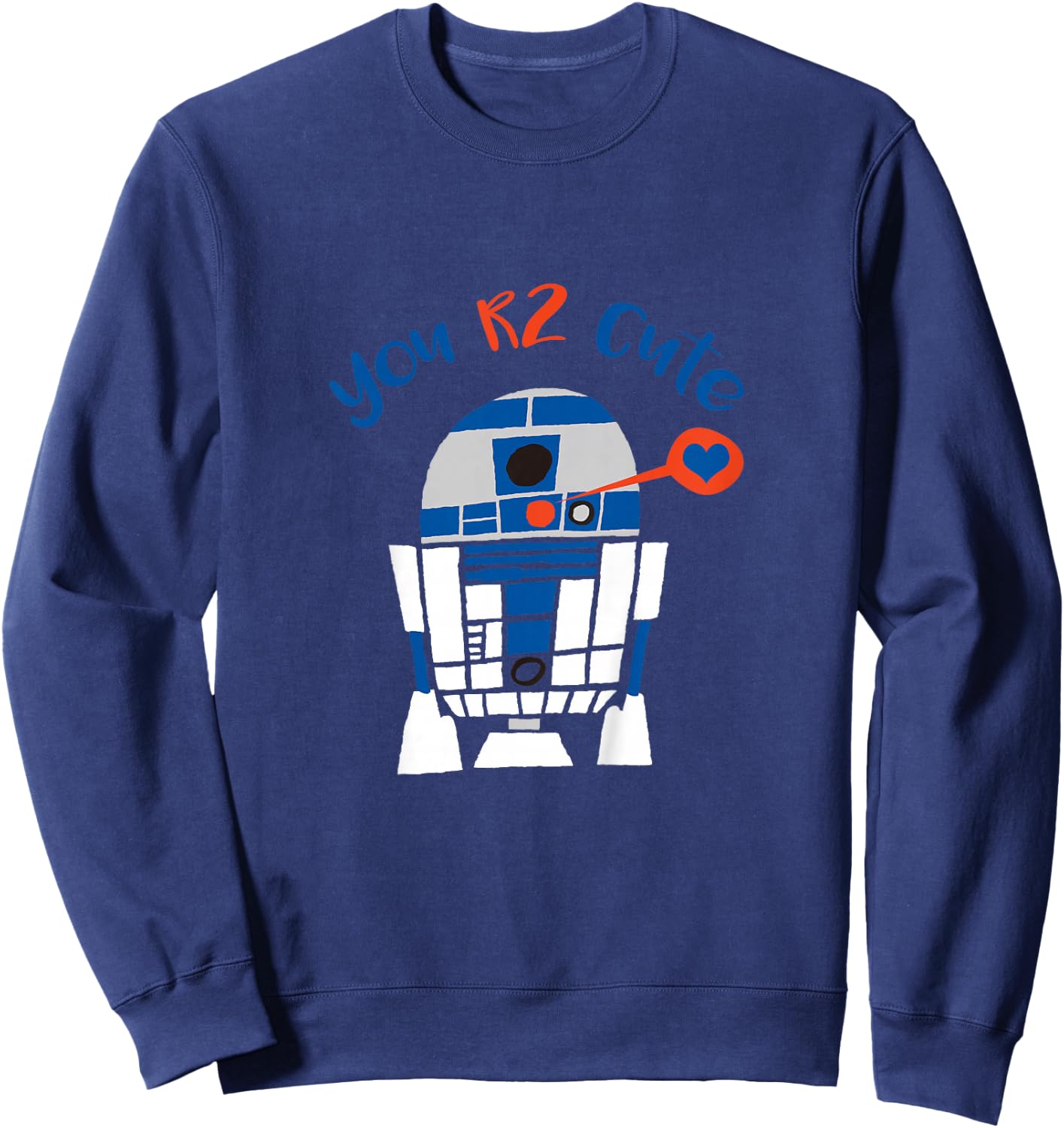 Kids Star Wars Classic Valentine's Day R2-D2 You R2 Cute Chibi Sweatshirt - Sweatshirt | Navy