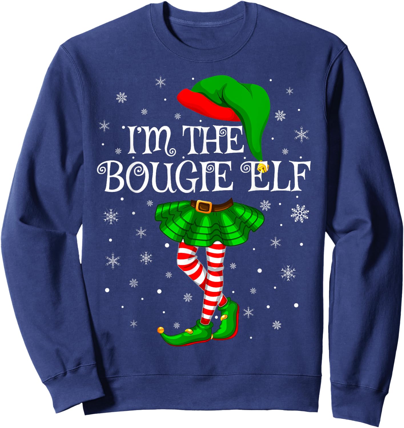 Family Matching Women Girls I'm The Bougie Elf Christmas Sweatshirt - Sweatshirt | Navy