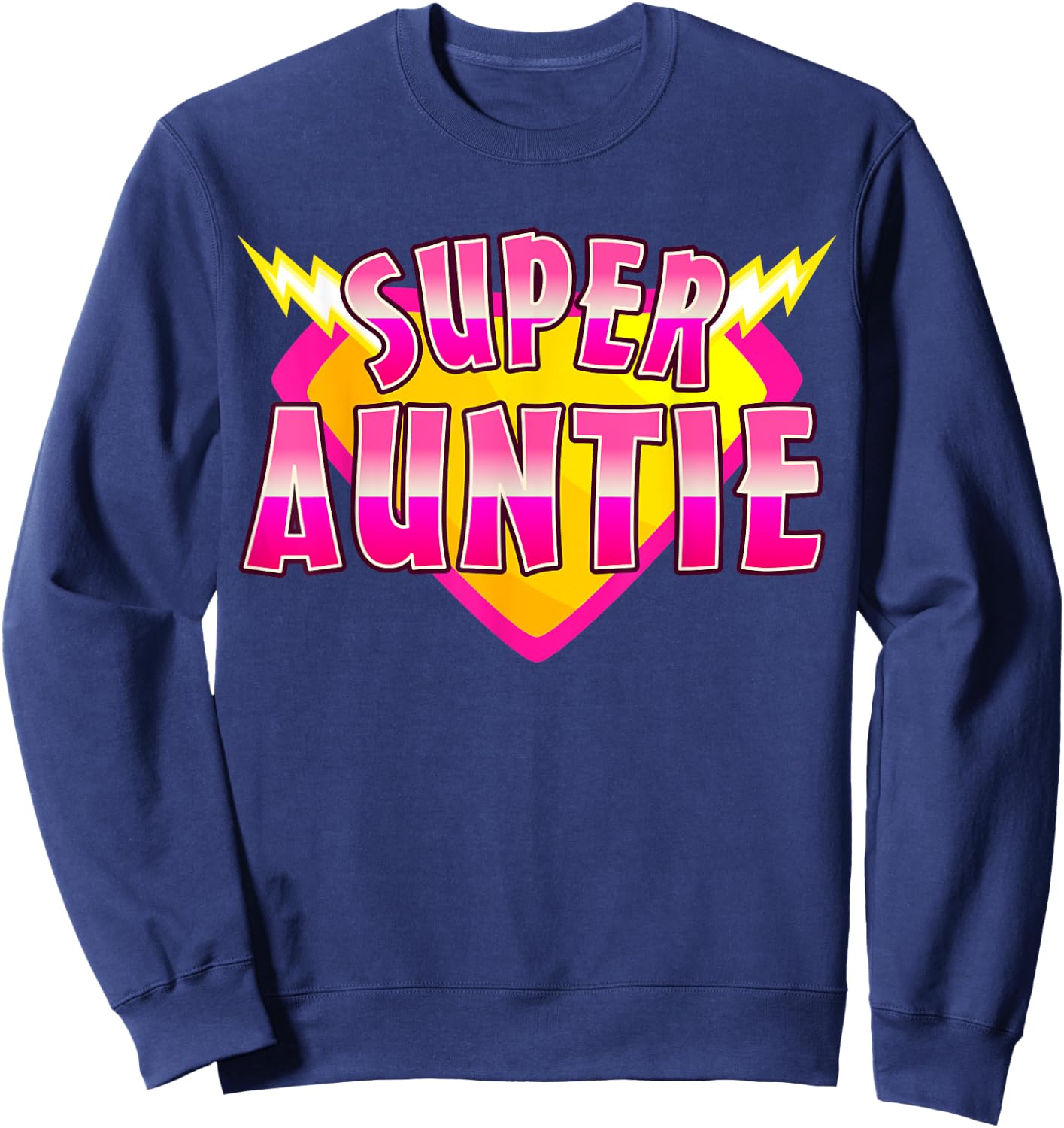 Super Auntie Superhero Grandmother Comic Book Family Sweatshirt - Sweatshirt | Navy
