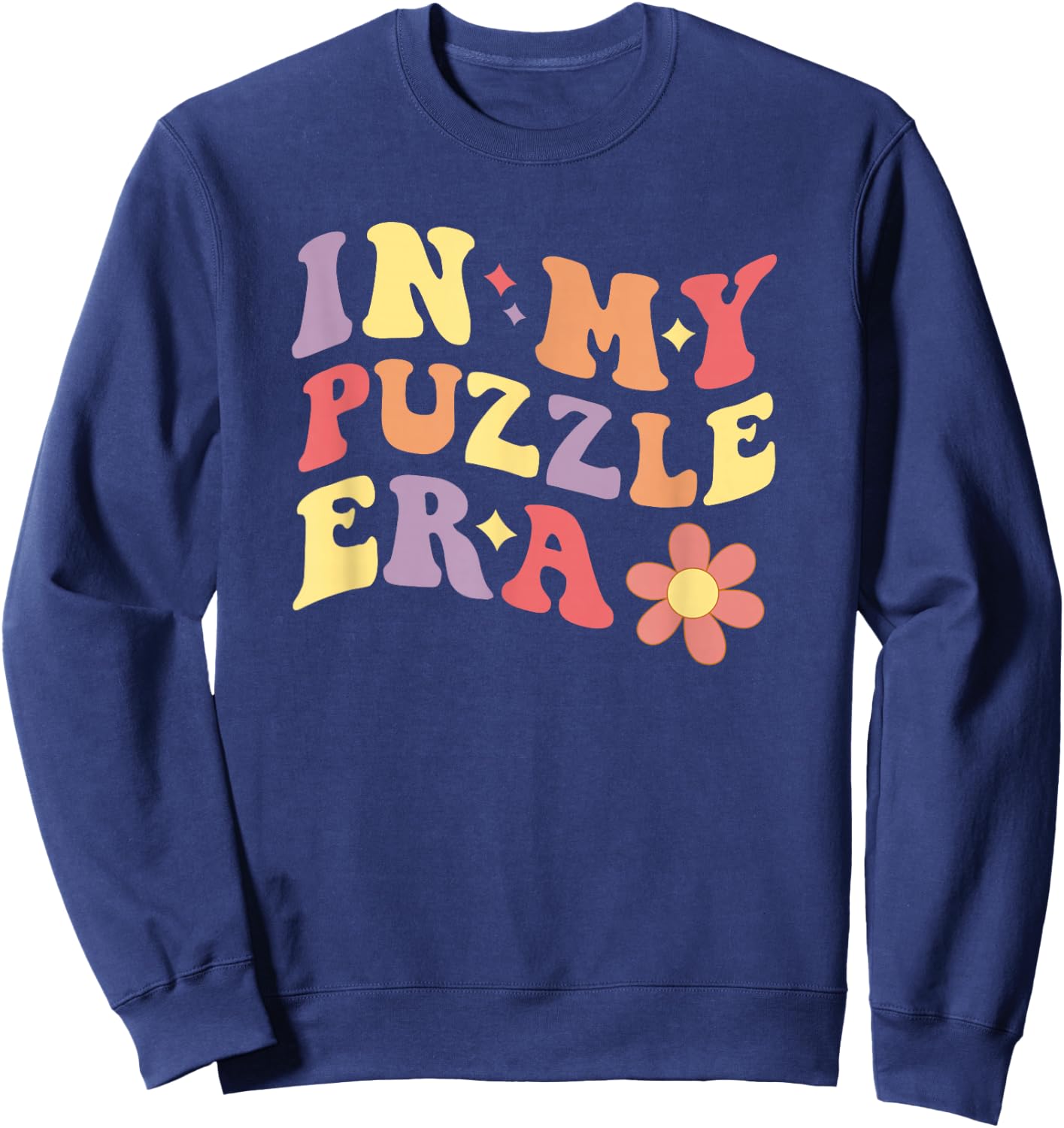 In My Puzzle Era Funny Jigsaw Puzzle - Black, Multicolor - Women's -Adults - Small - Short Sleeve - - Classic Fit - Cotton 65%, Polyester 35% Sweatshirt - Sweatshirt | Navy