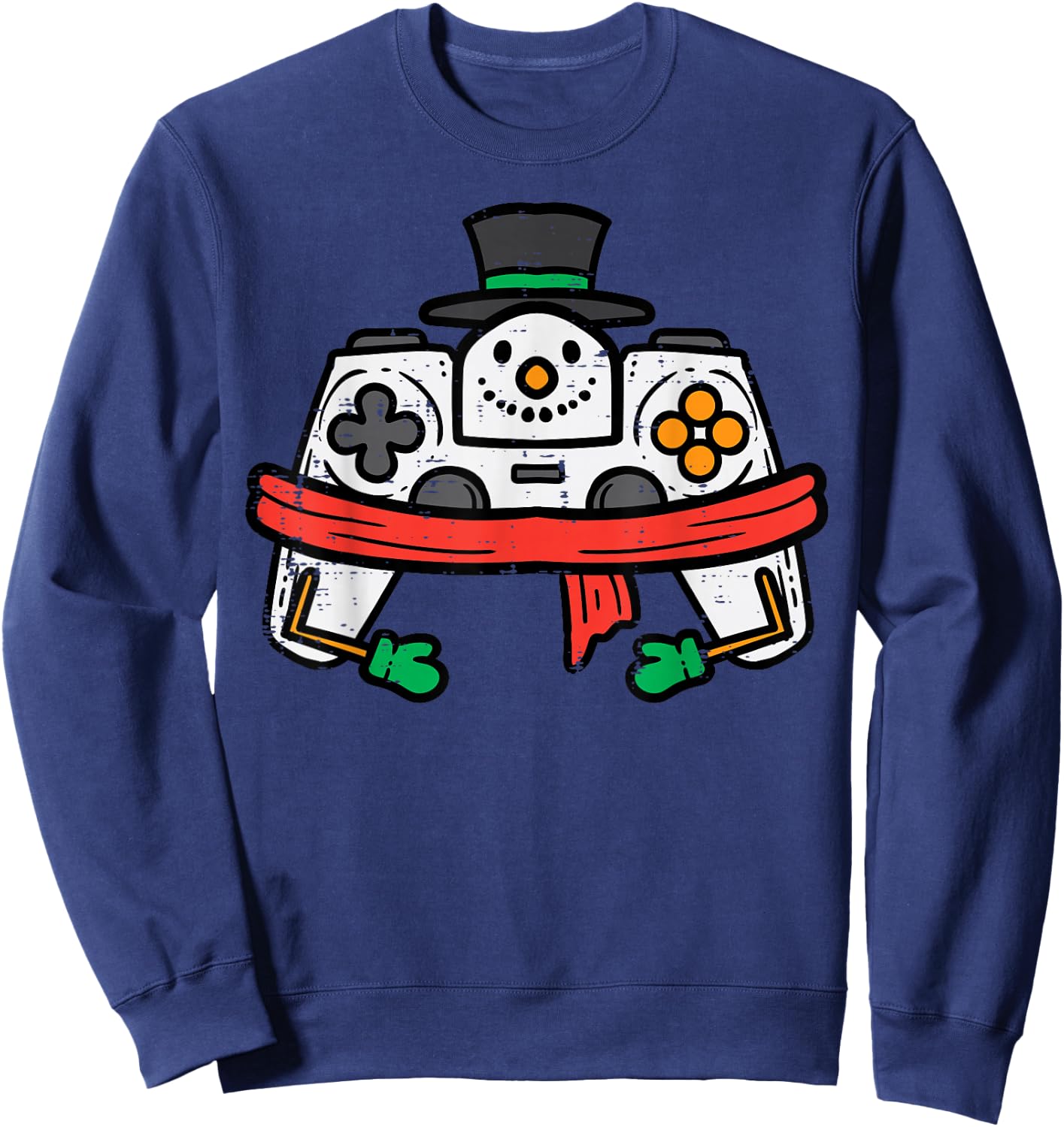 Christmas Snowman Gamer Controller Xmas Gaming Men Boys Kids Sweatshirt - Sweatshirt | Navy