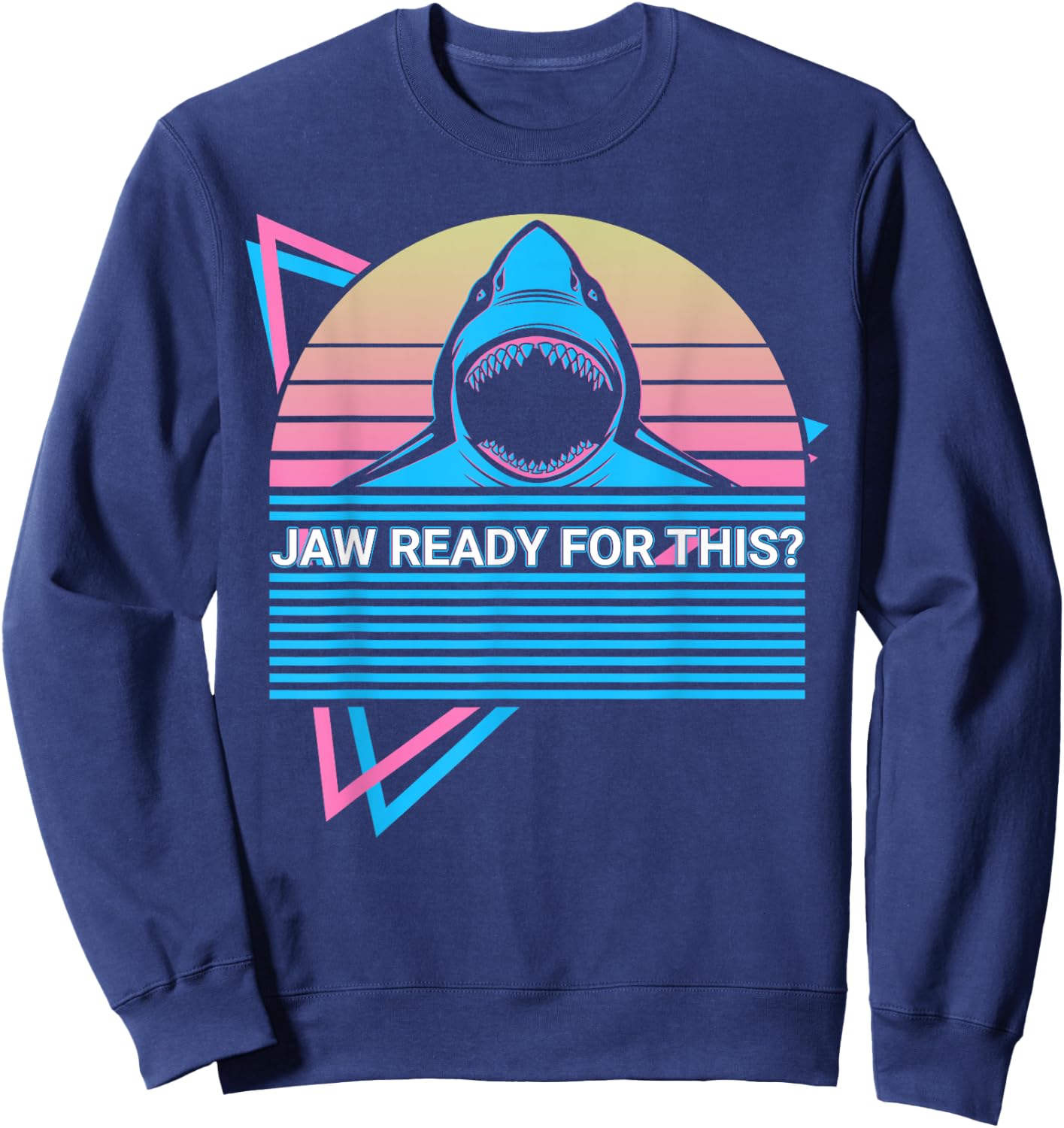 Whale Shark Retro Jaw Ready For This Sweatshirt - Sweatshirt | Navy