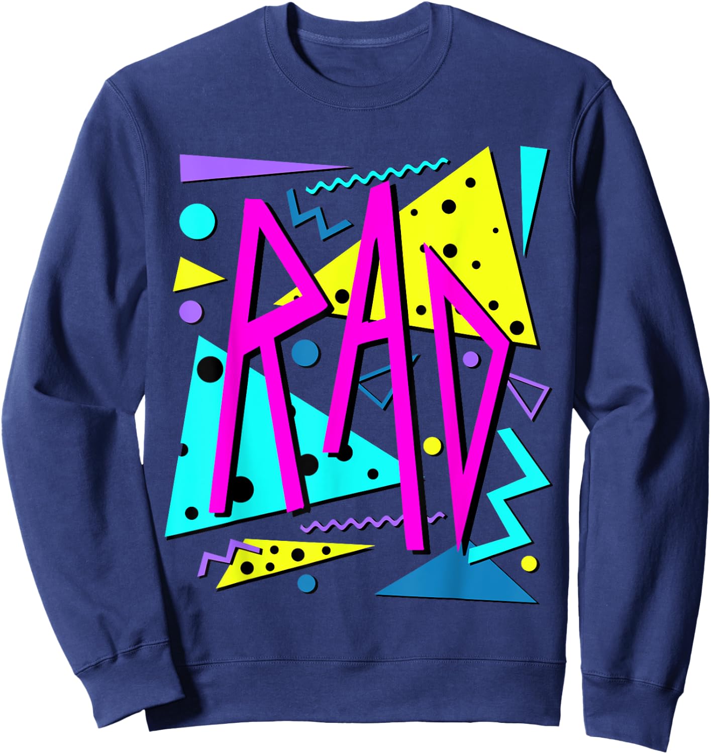 Rad 80's Workout Gym Retro Sweatshirt - Sweatshirt | Navy