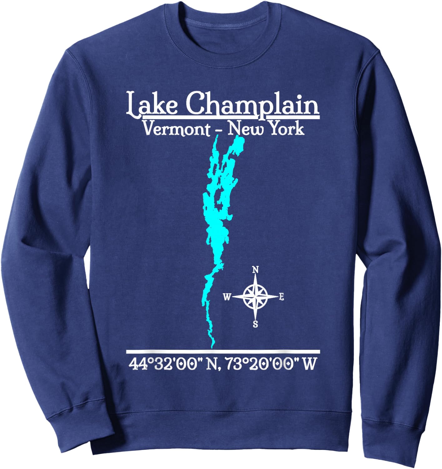 Lake Champlain, New York and Vermont Sweatshirt - Sweatshirt | Navy