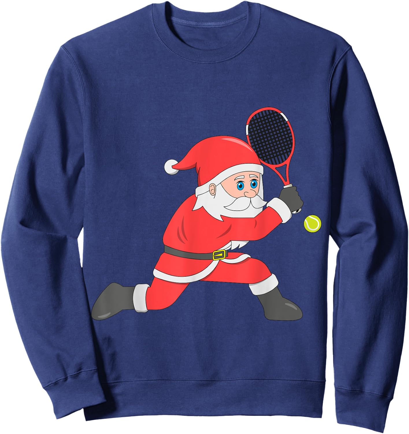 Santa Tennis Christmas Cool Sport Xmas Pajama Holiday Party Sweatshirt - Sweatshirt | Navy