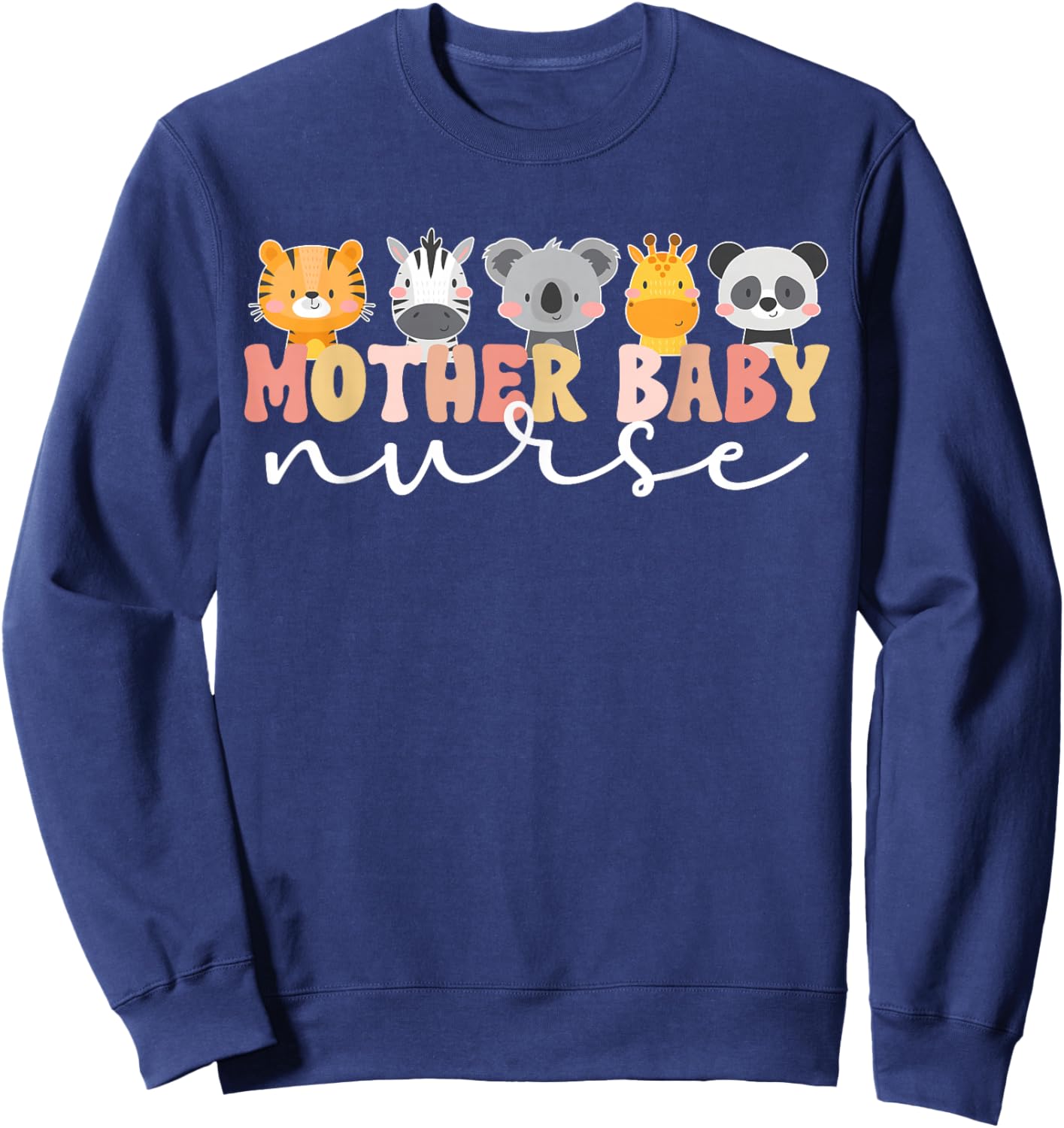 Mother Baby Nurse Boho Postpartum Nurse Mom Baby Nurse Sweatshirt - Sweatshirt | Navy