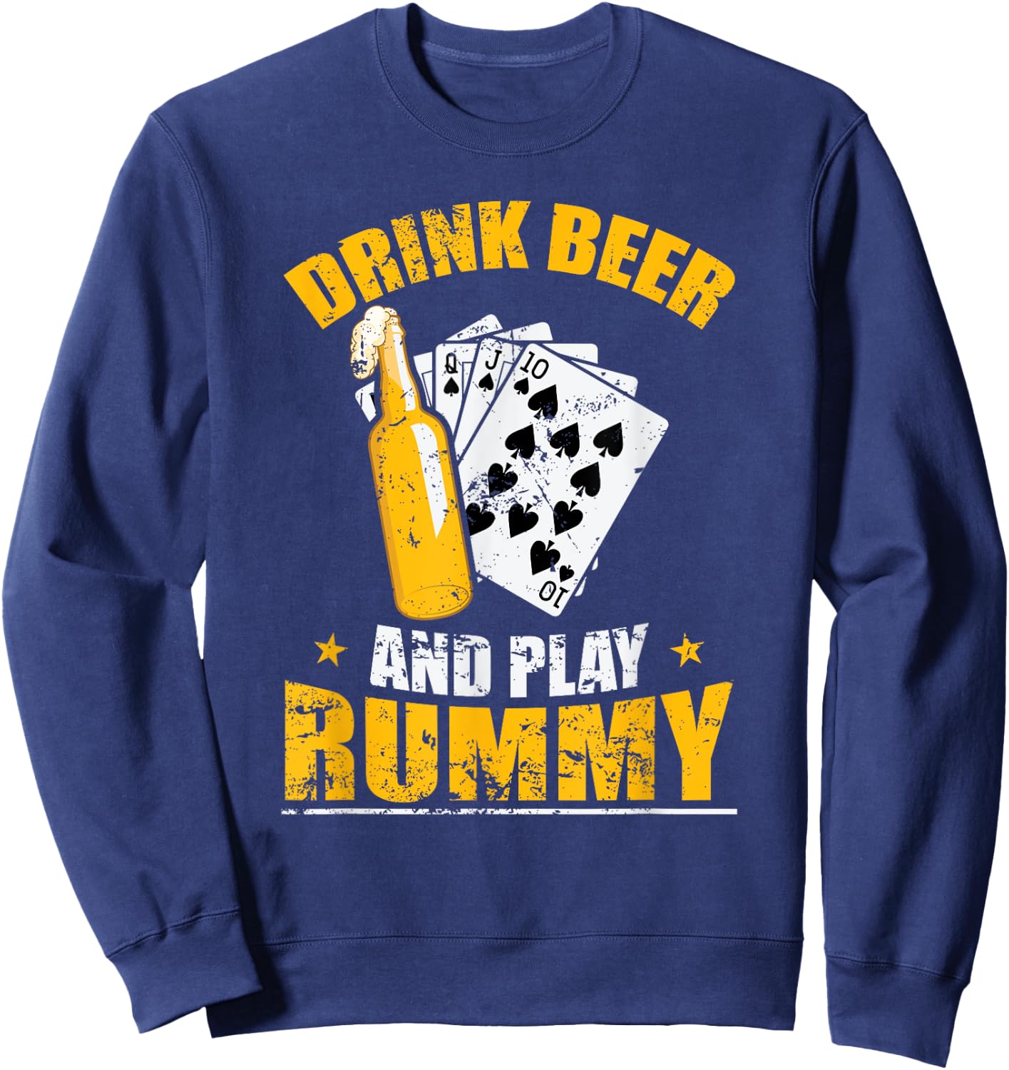 Drink Beer and play Rummy Card Game Romme Sweatshirt - Sweatshirt | Navy