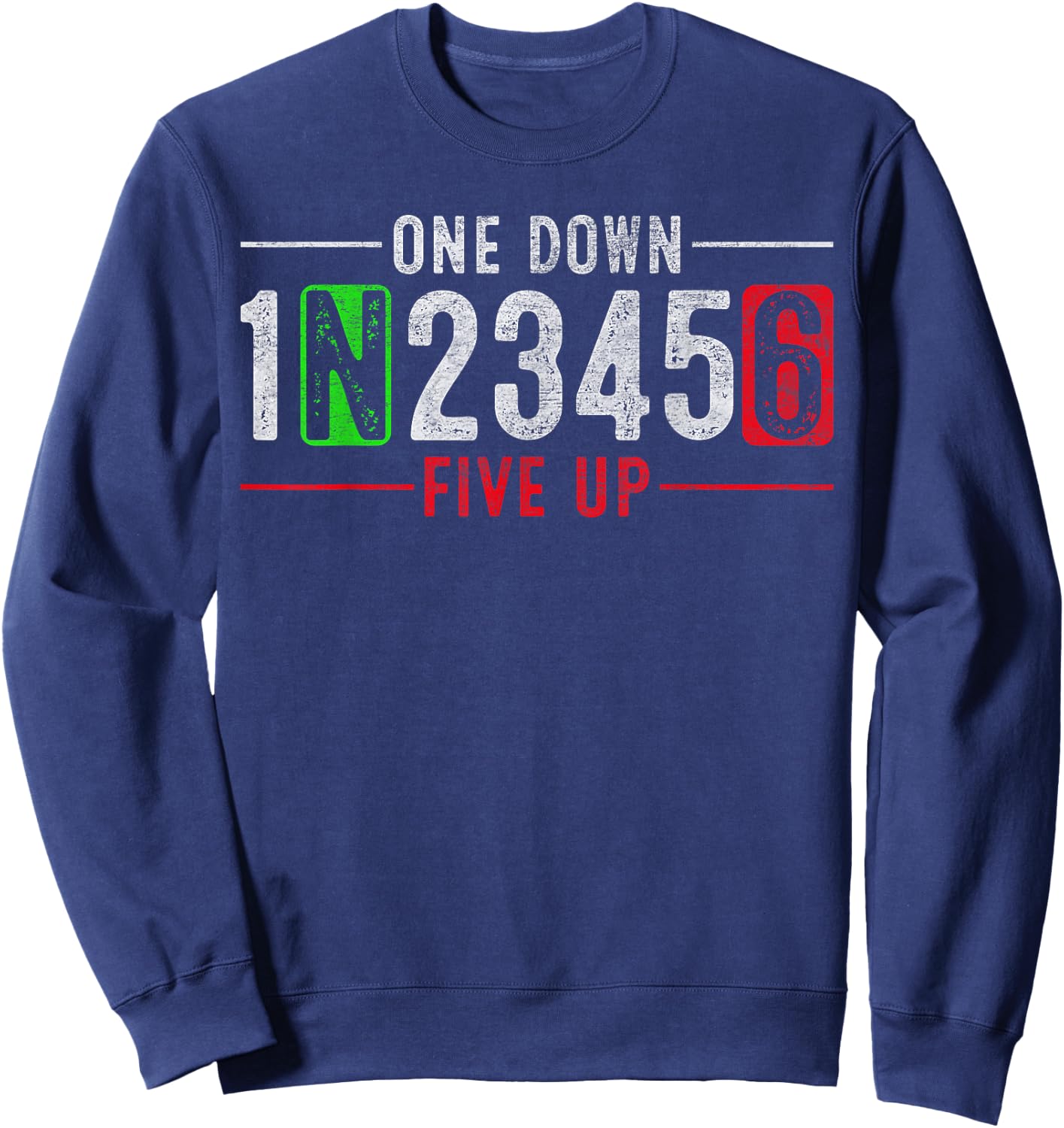 Biker Gear One Down Five Up 1N23456 Motorcycle Gear Sweatshirt - Sweatshirt | Navy
