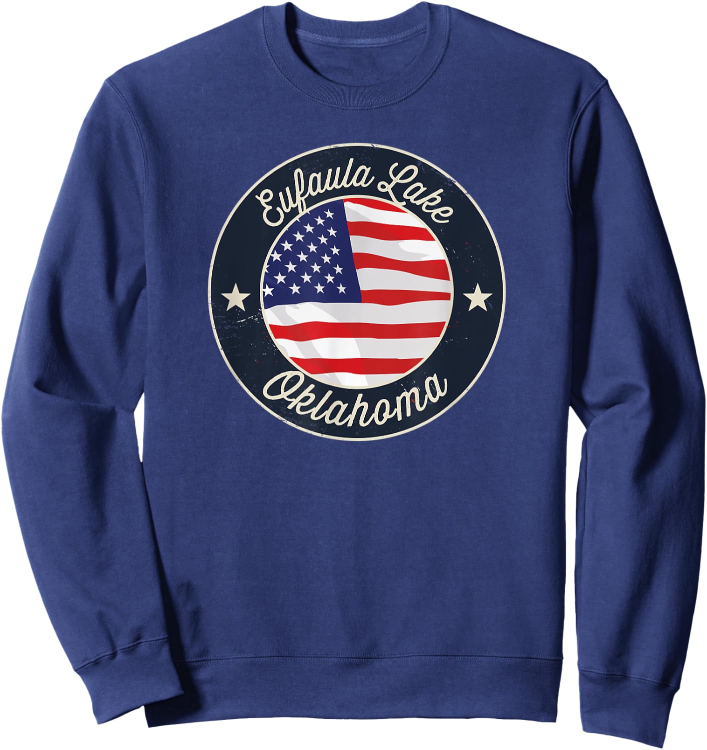Eufaula Lake - Patriotic Oklahoma Souvenir Sweatshirt - Sweatshirt | Navy