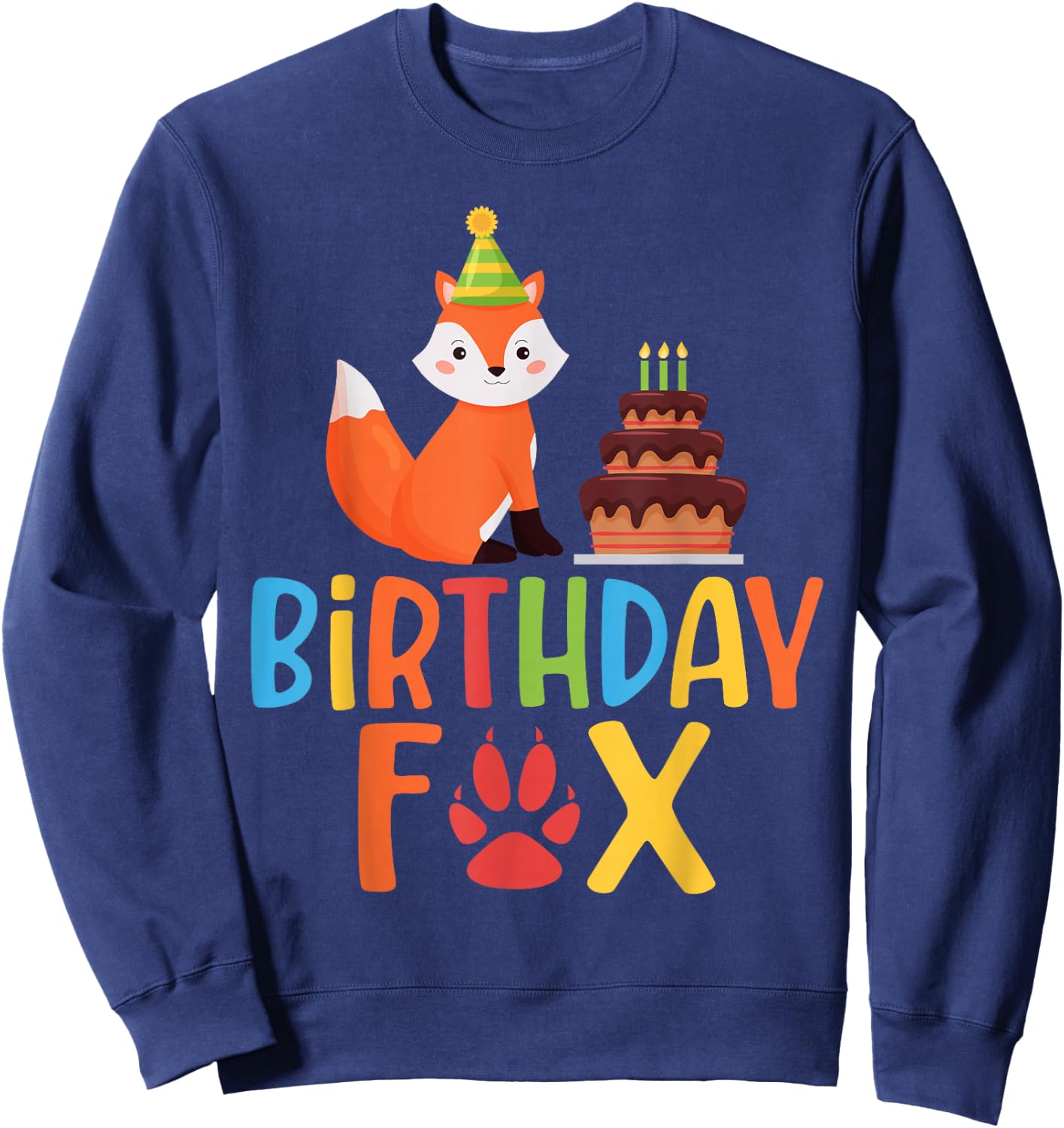 Birthday Fox Birthday Sweatshirt - Sweatshirt | Navy