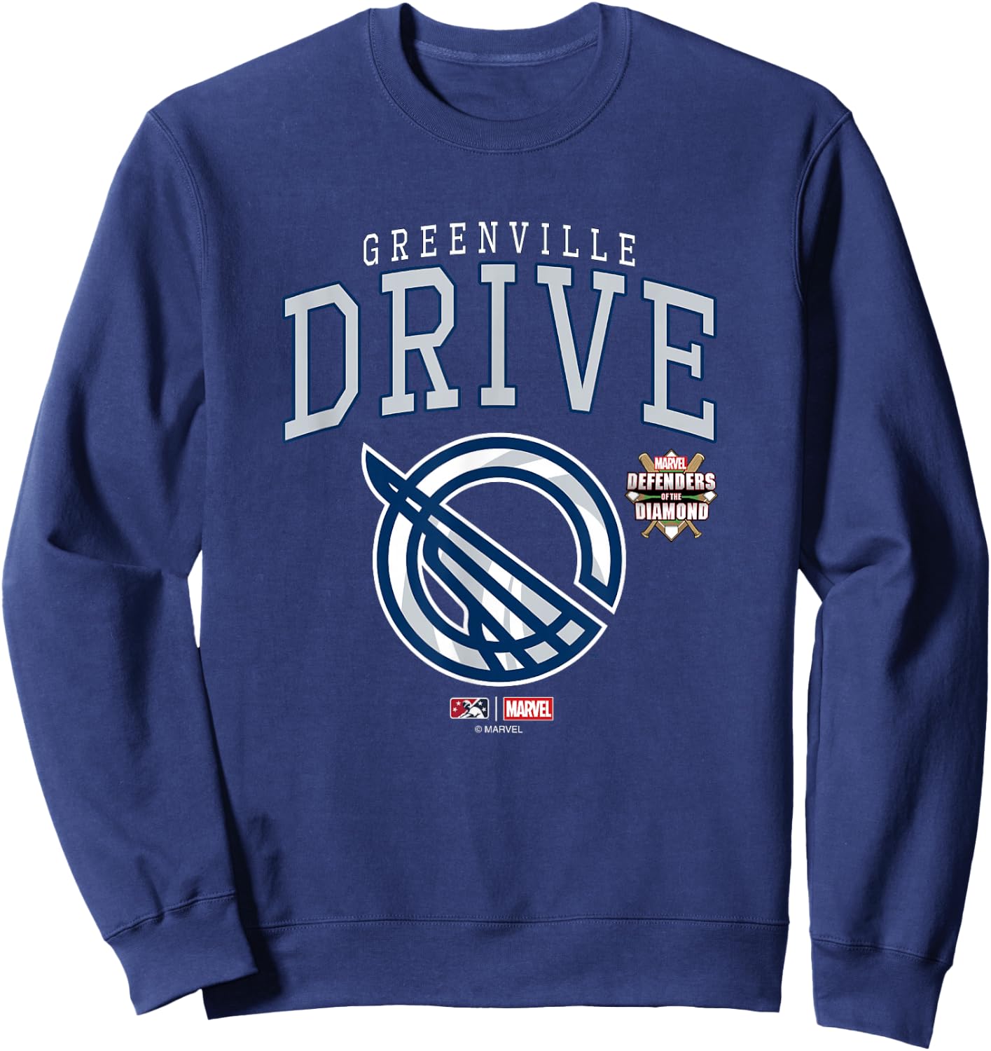 Marvel x MiLB Greenville Drive Big Chest Logo Sweatshirt - Sweatshirt | Navy